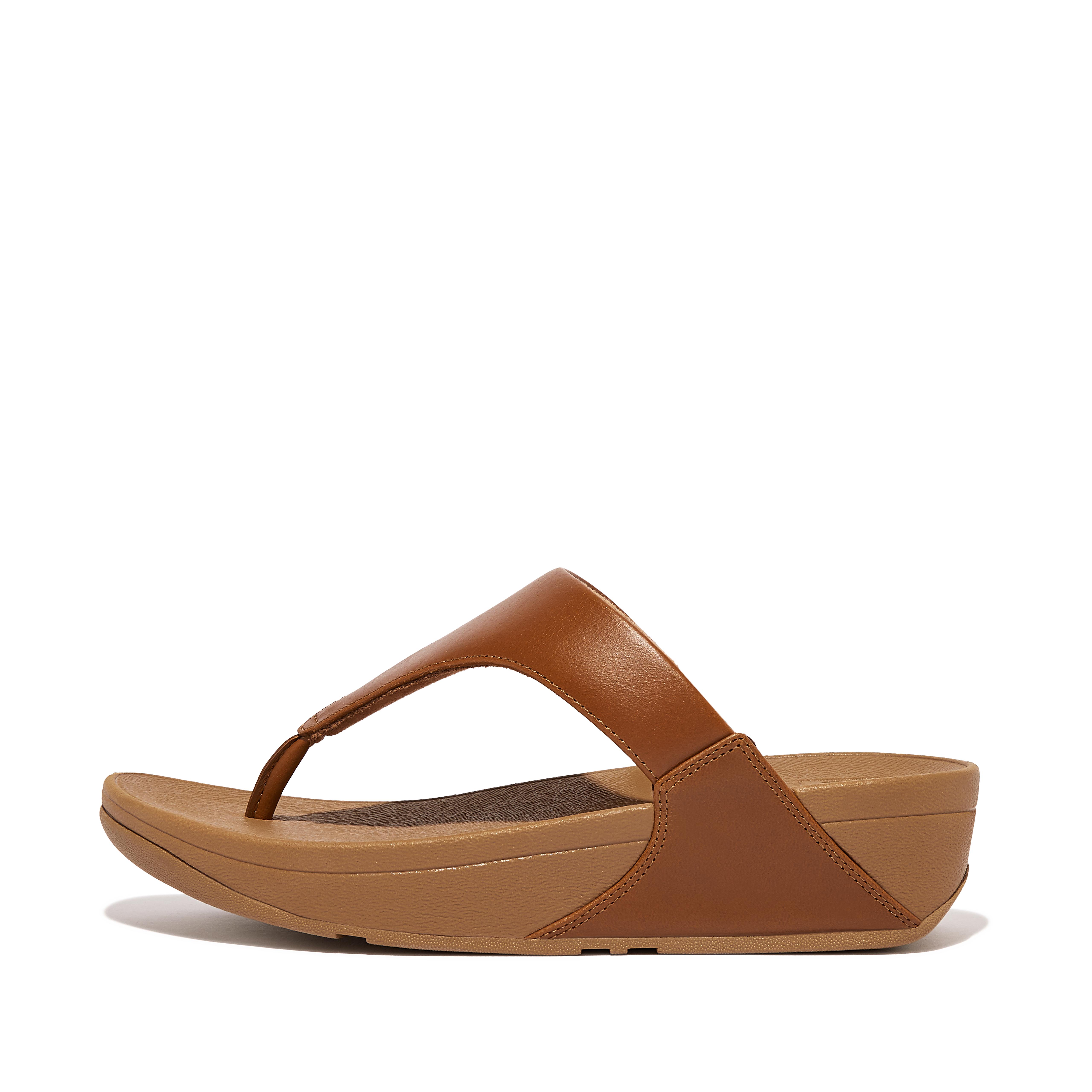 핏플랍 샌들 FitFlop LULU Leather Toe-Post Sandals,Light Tan