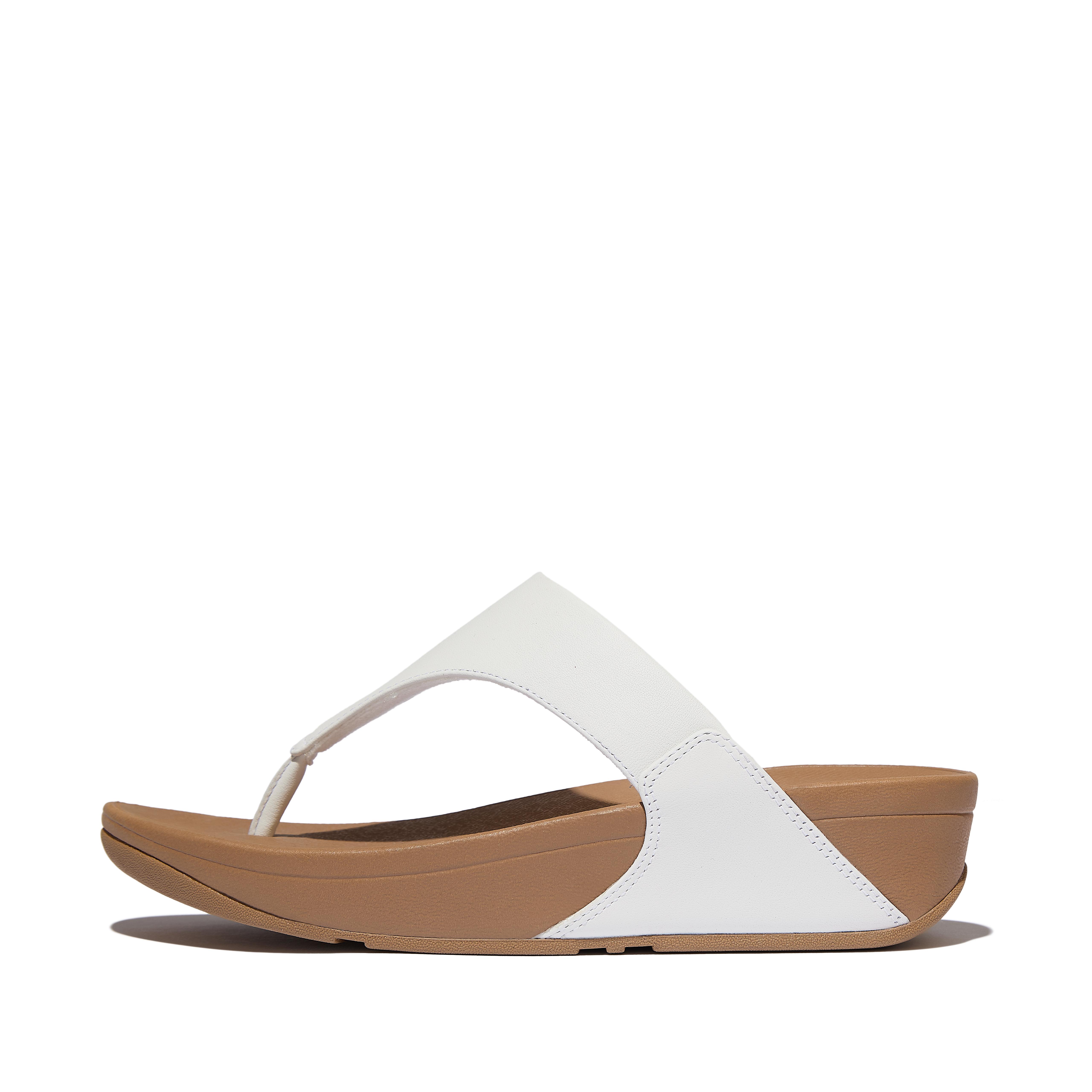 Women LULU Leather Toe-Post Sandals, Full Price