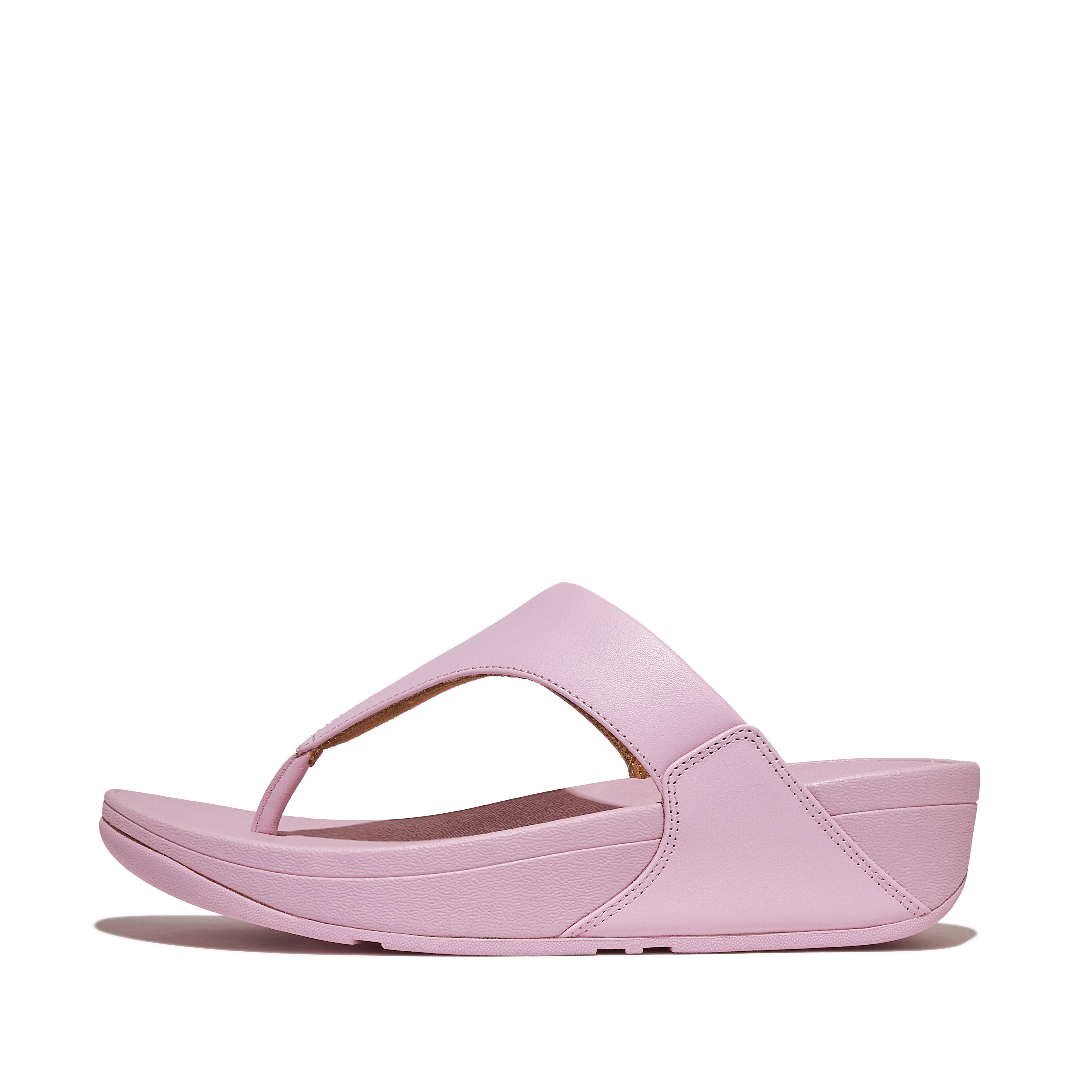 Women LULU Leather Toe-Post Sandals, Outlet