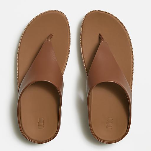 FitFlop ブラウン コンフォートサンダル Women's Lulu Lux Leather Toe-Posts | FitFlop US