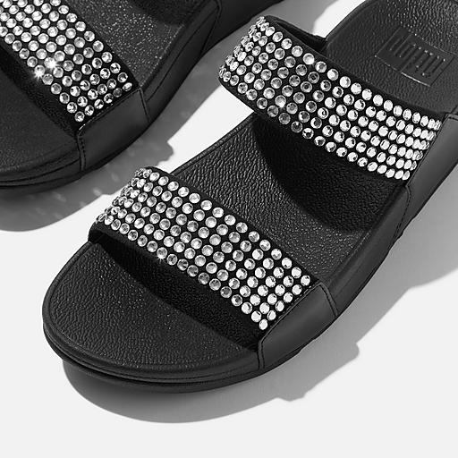 A2B25■ ※ lulu※ FitFlop Women's Lulu Crystal-Buckle Leather Toe-Post Sandals
