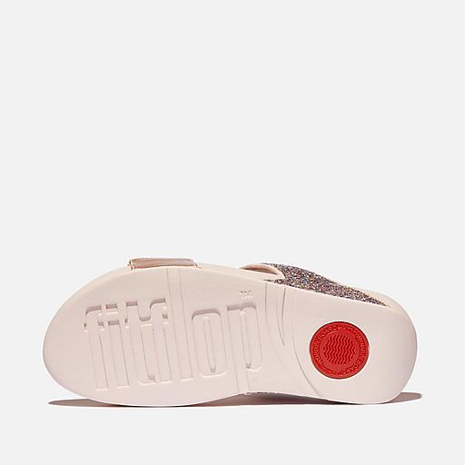 ◆Fitflop◆ [Lulu] Multi Glitter Pink Women's Slides Women's Lulu Multi-Tonal Leather Slides | FitFlop US