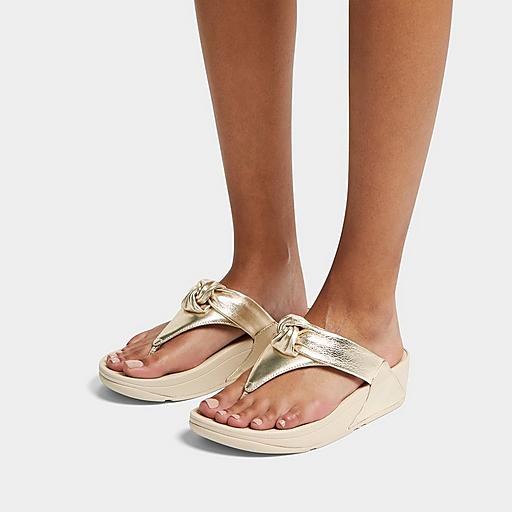 Fitflop Lulu Padded Knot Toe-Postサンダル Women's Lulu Leather Toe-Thongs | FitFlop UK