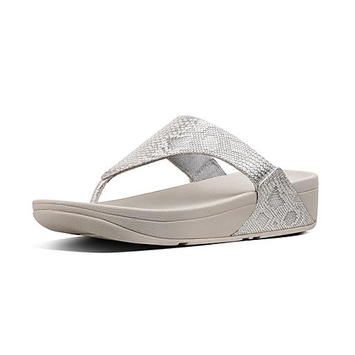 FitFlop LULU Leather Toe-Thong Sandal - Urban White