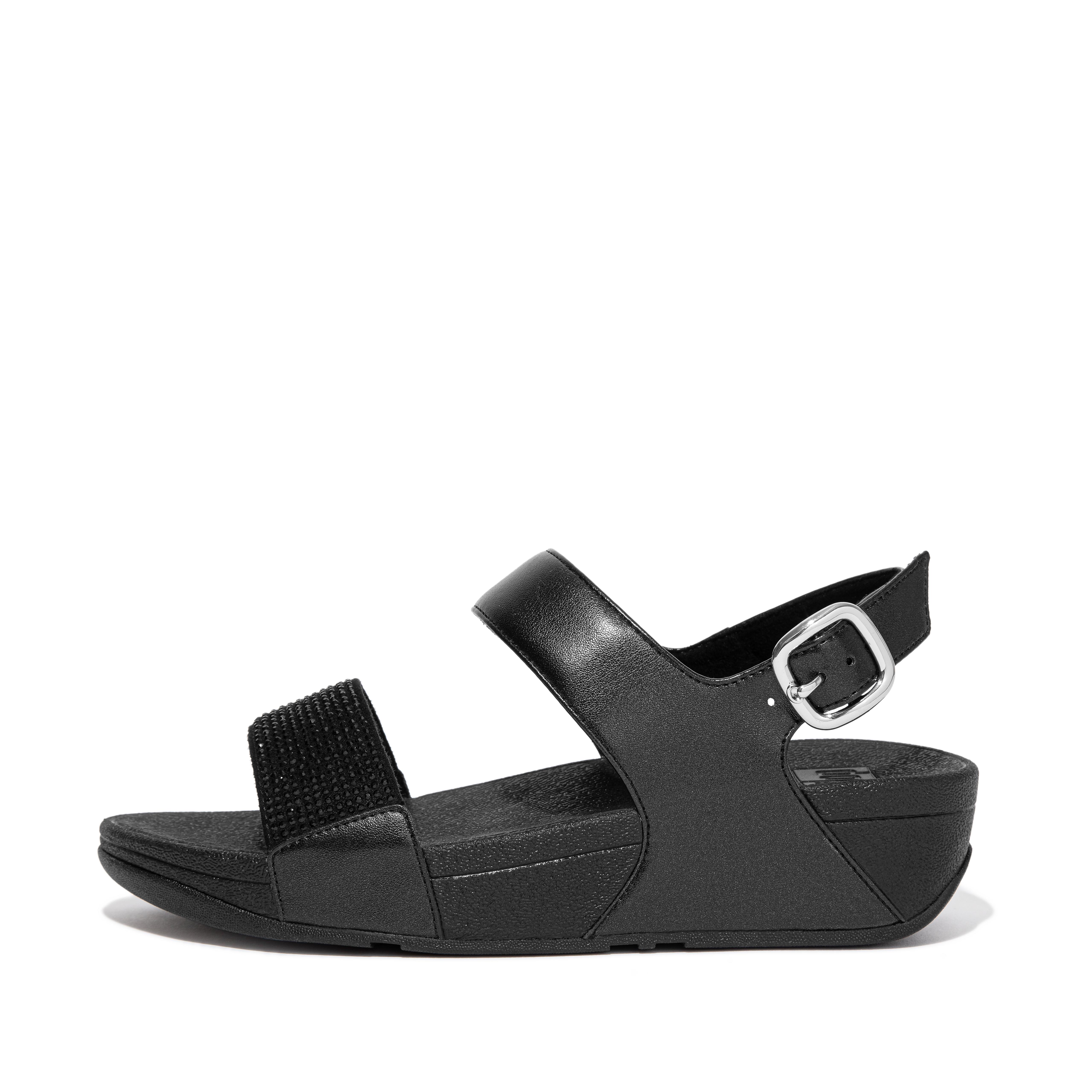 핏플랍 루루 샌들 FitFlop LULU Crystal Back-Strap Sandals,All Black