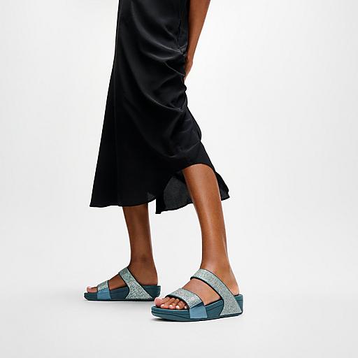 Women's Lulu Shimmerglitz Leather Slides | FitFlop US