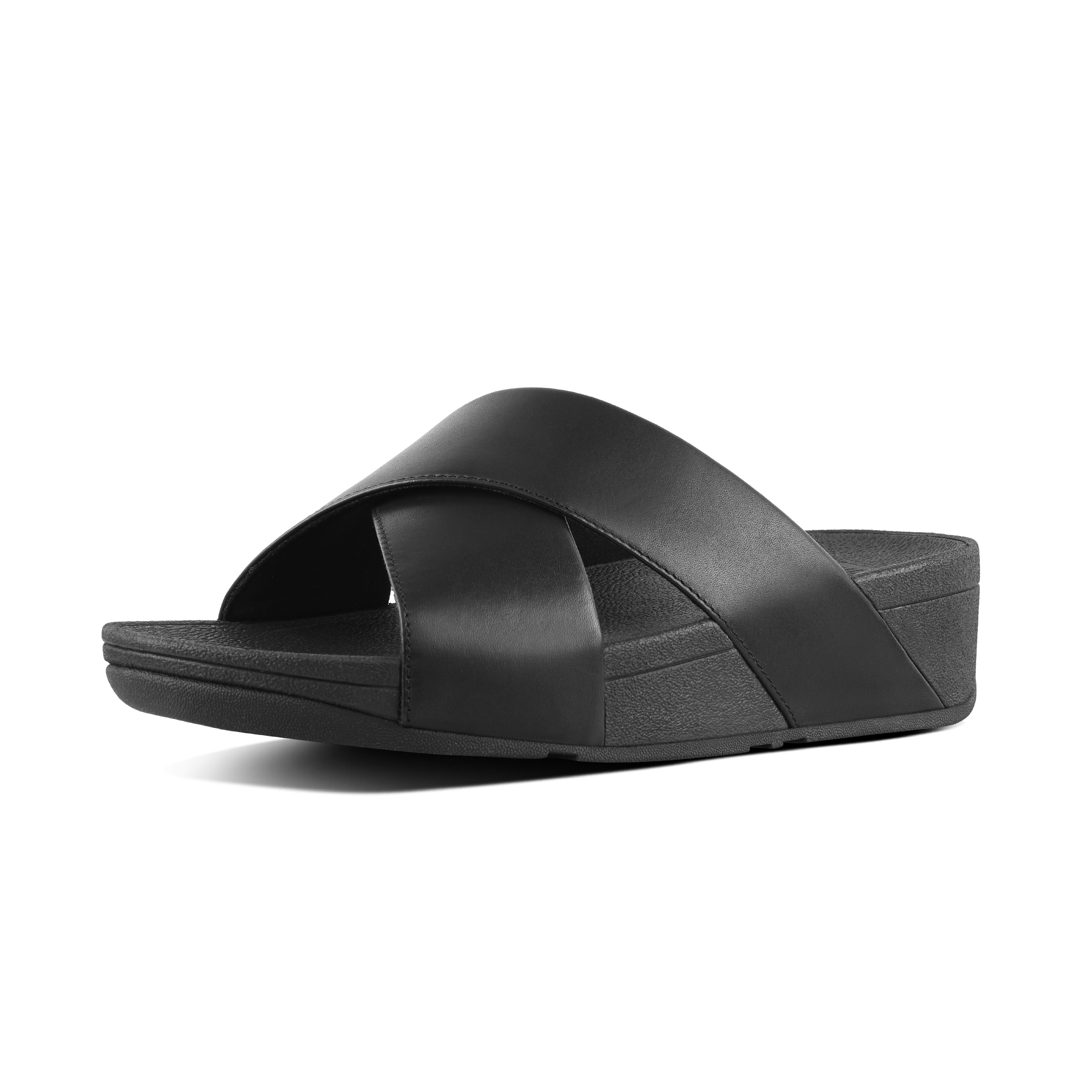 Women's Lulu Leather Criss Cross Slides