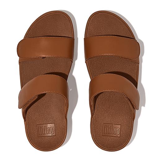 Women's Lulu Adjustable Metallic Leather Slides | FitFlop US