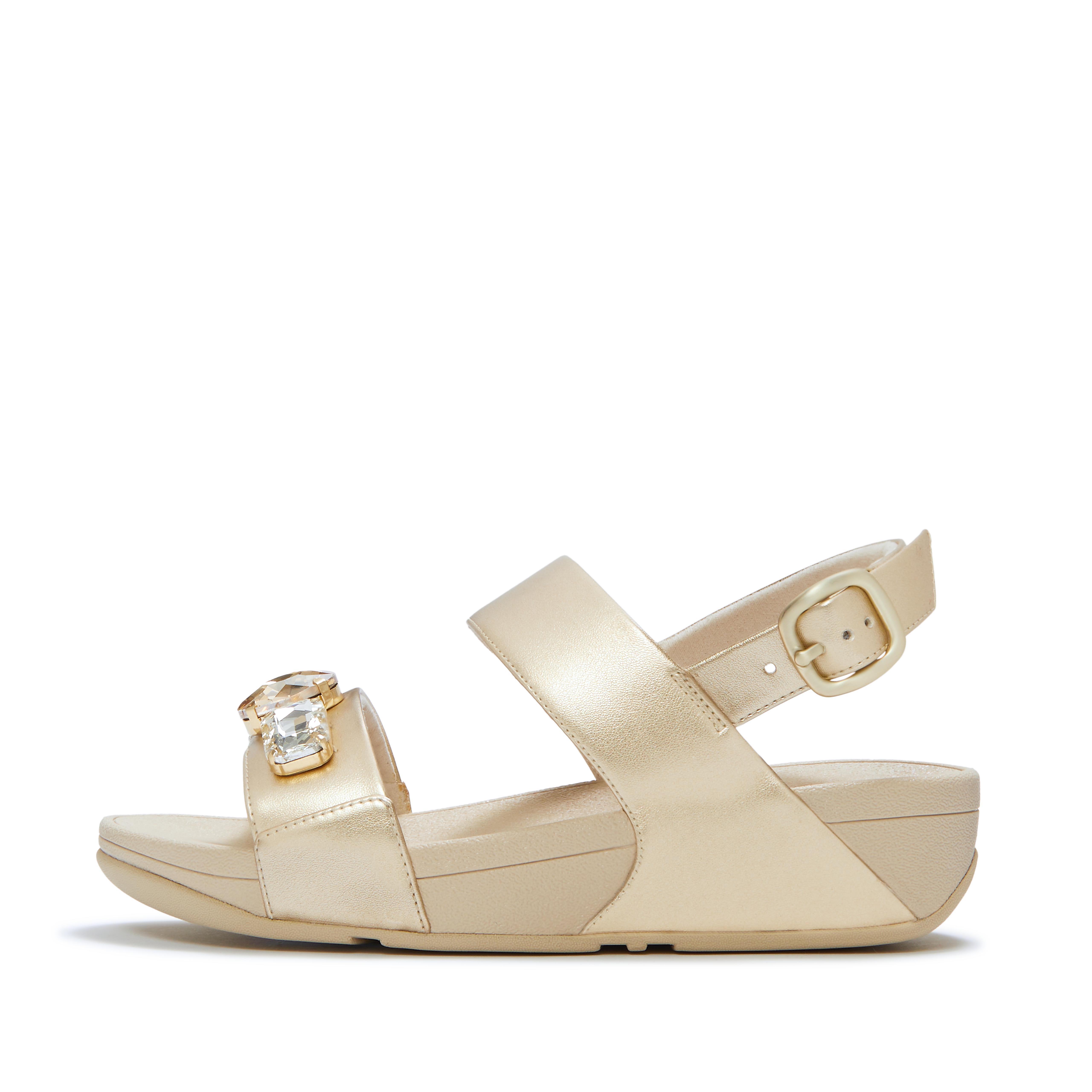 Lulu Ultra-Jewel Metallic Back-Strap Sandals
