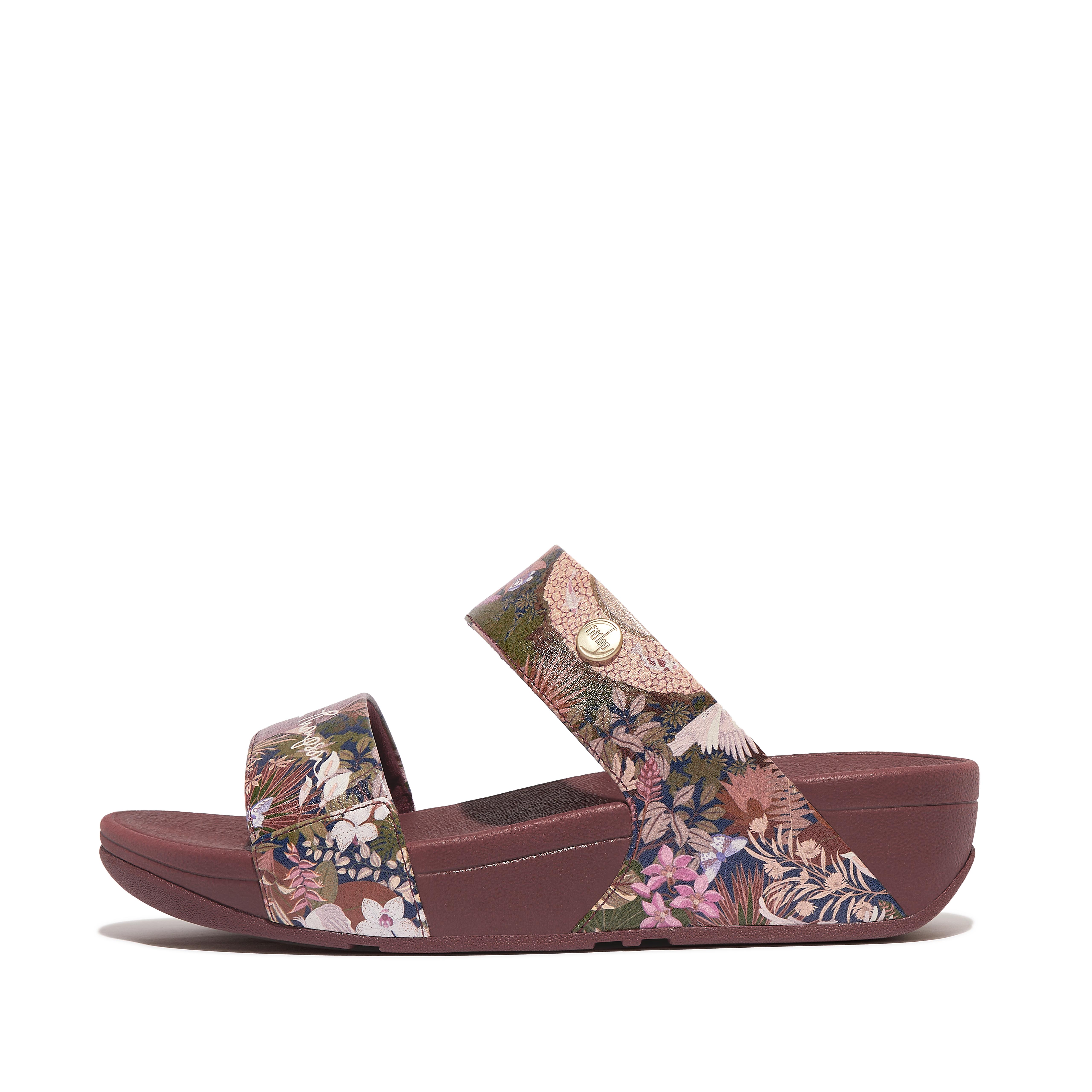 Women LULU X Jim Thompson Limited-Edition Leather Slides, Outlet