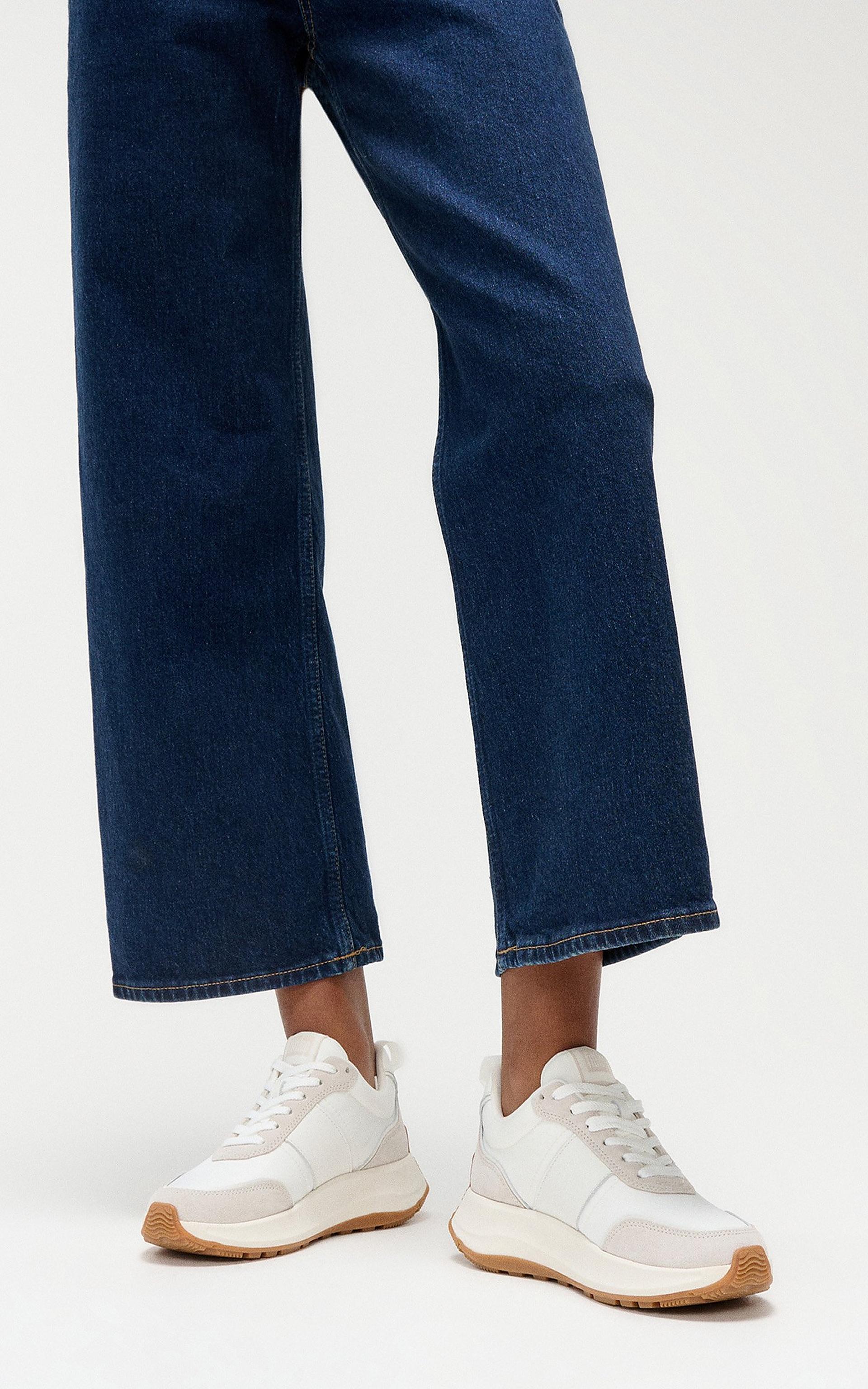 F-MODE Flow Fabric/Suede/Leather Flatform Trainers