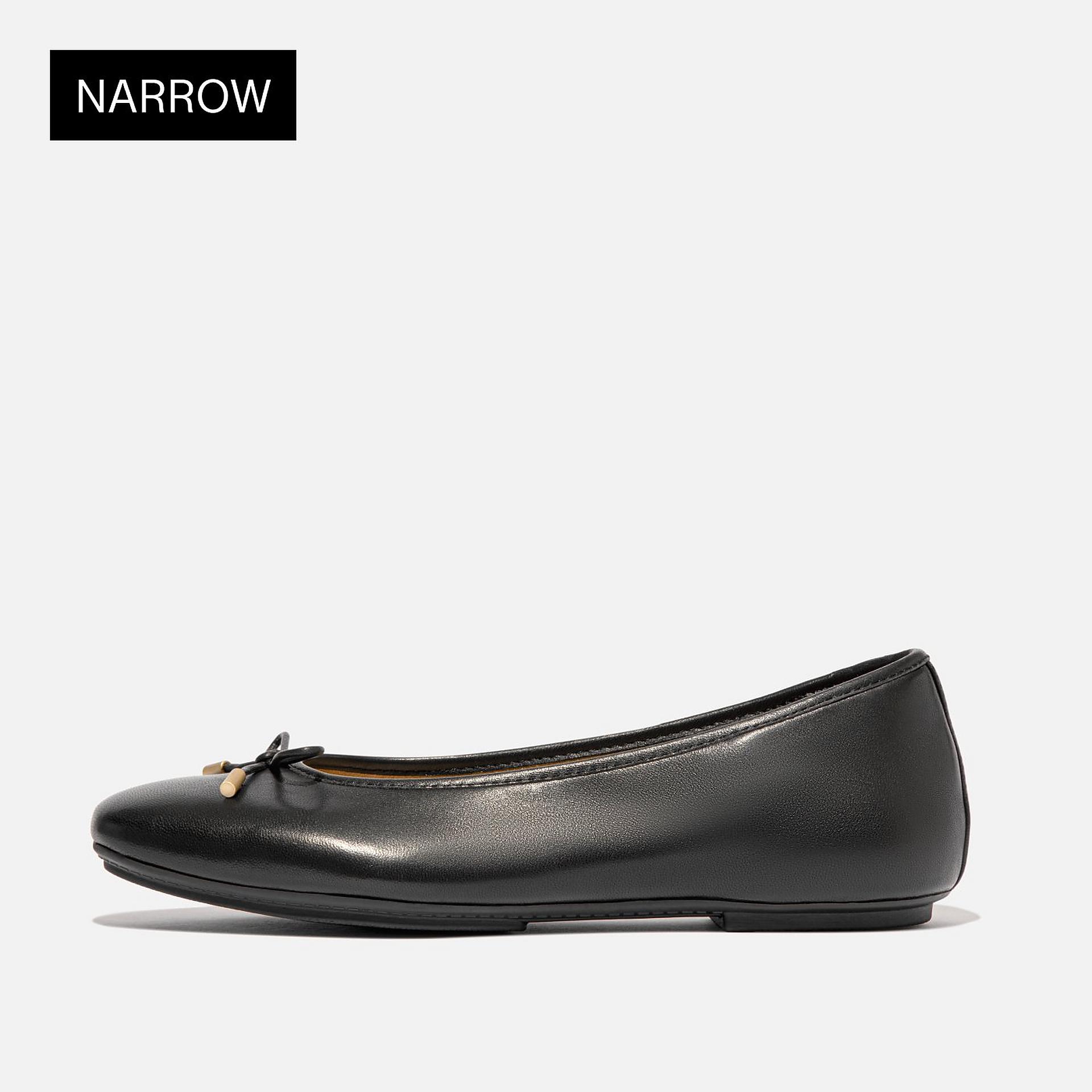DELICATO Bow Soft Leather Ballerinas