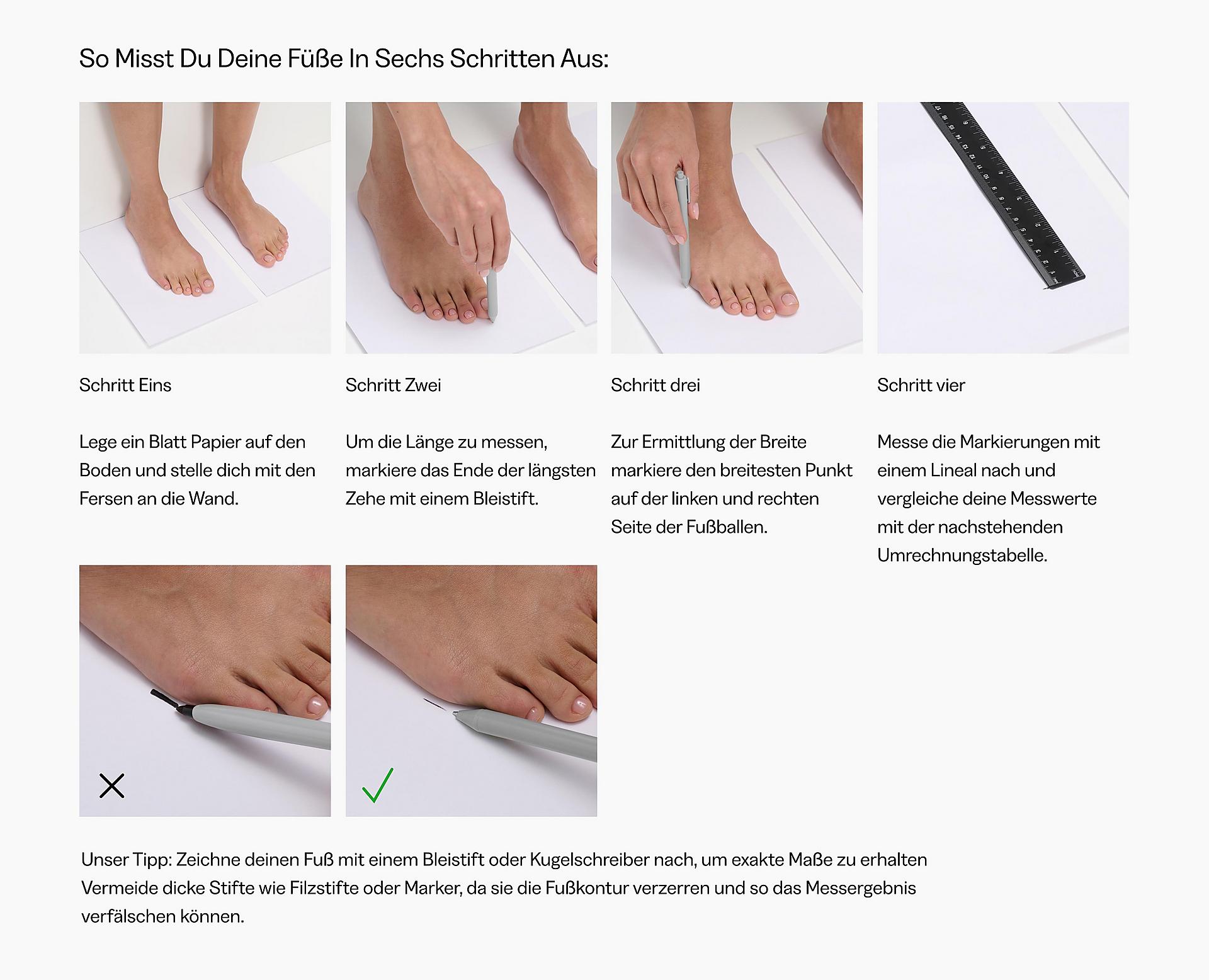 Messanleitung von FitFlop EU