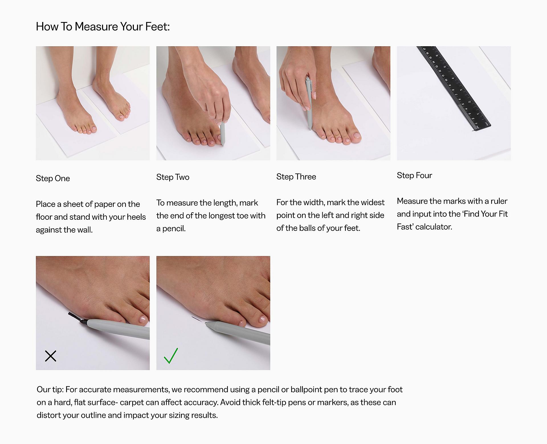 Measuring Instruction From  FitFlop UK