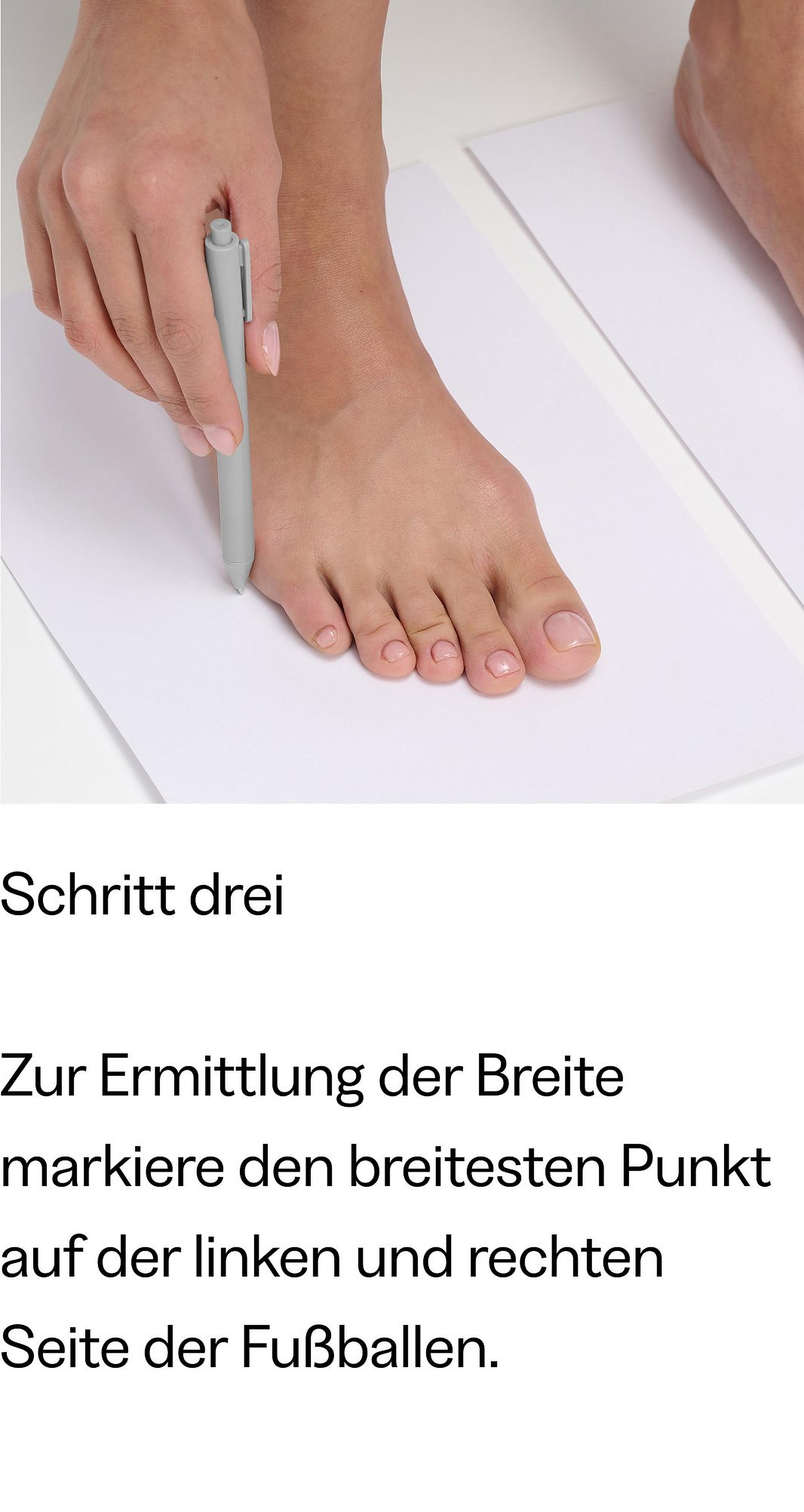 So messen Sie Ihre Füße mit FitFlop Schritt 3