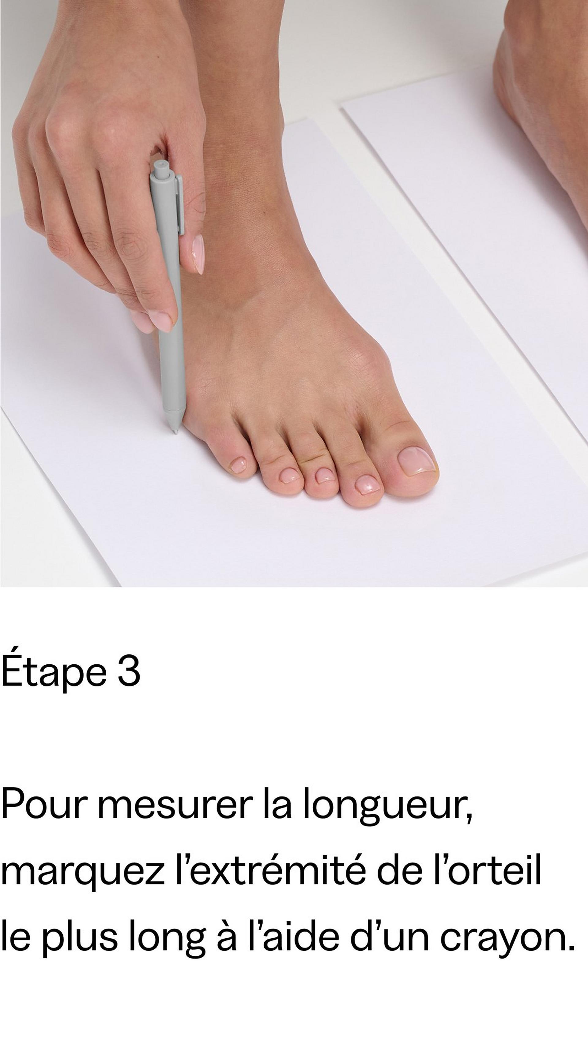 Comment mesurer vos pieds avec FitFlop Étape 3