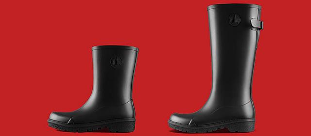 Fitflop WonderWelly, ladies black wellies in Short and Tall sizes