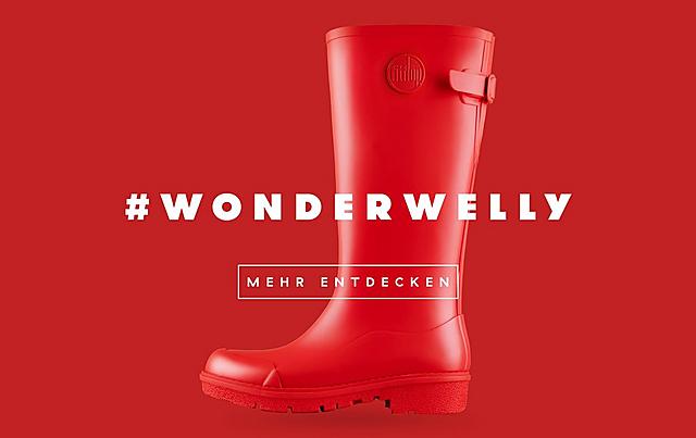 Fitflop Revolutionary WonderWelly boot, a short welly boot in black colour.