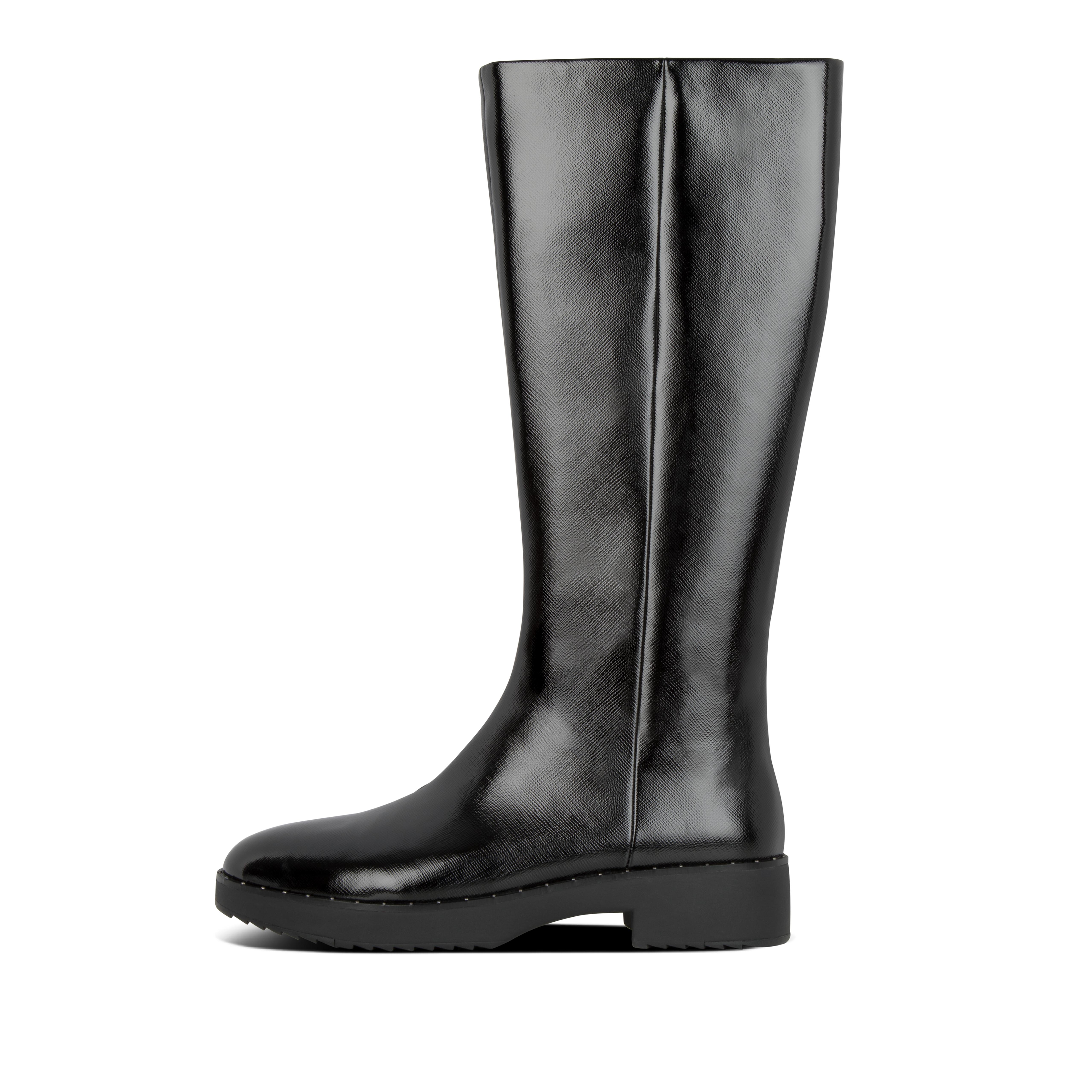 patent knee high boots