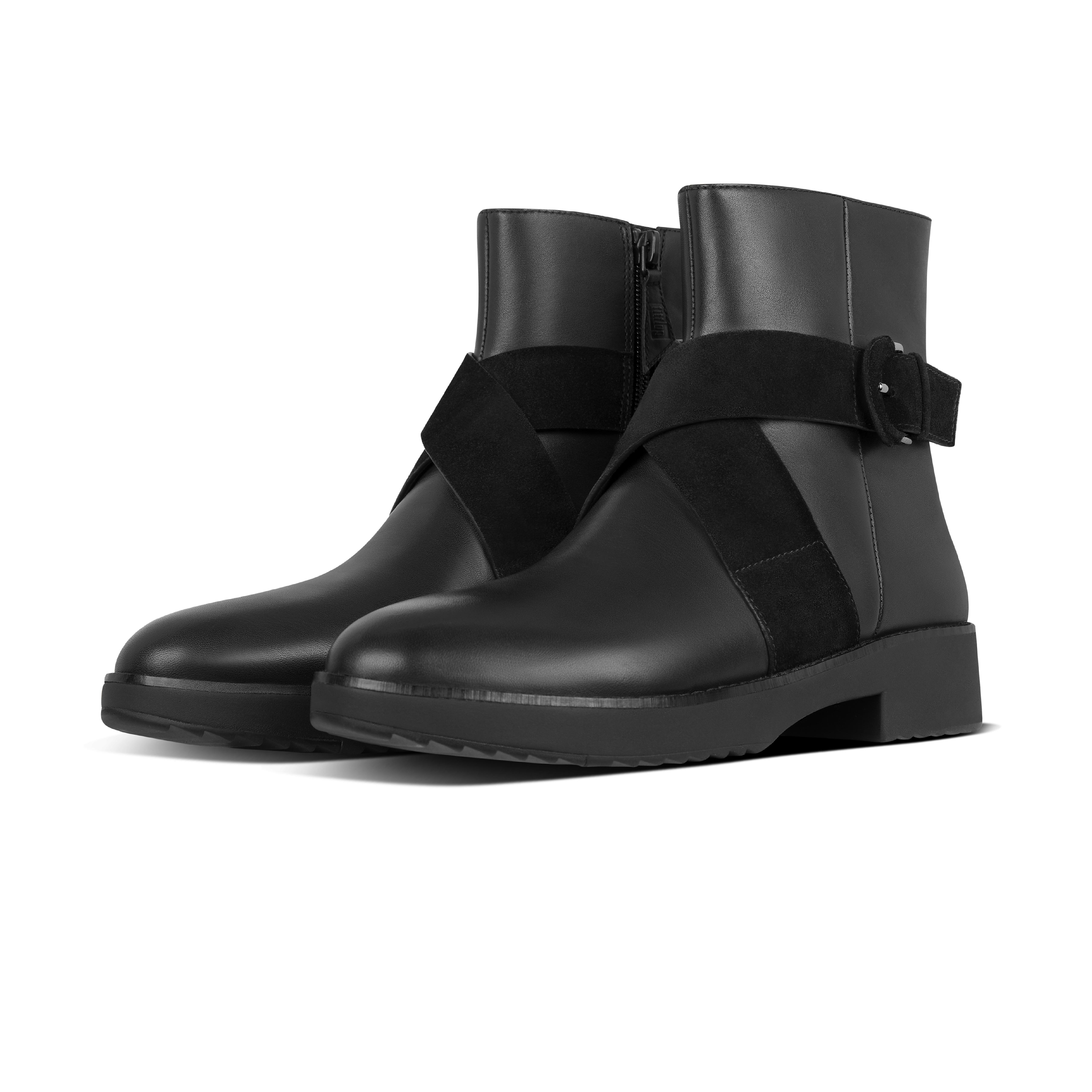 leather boots buckle
