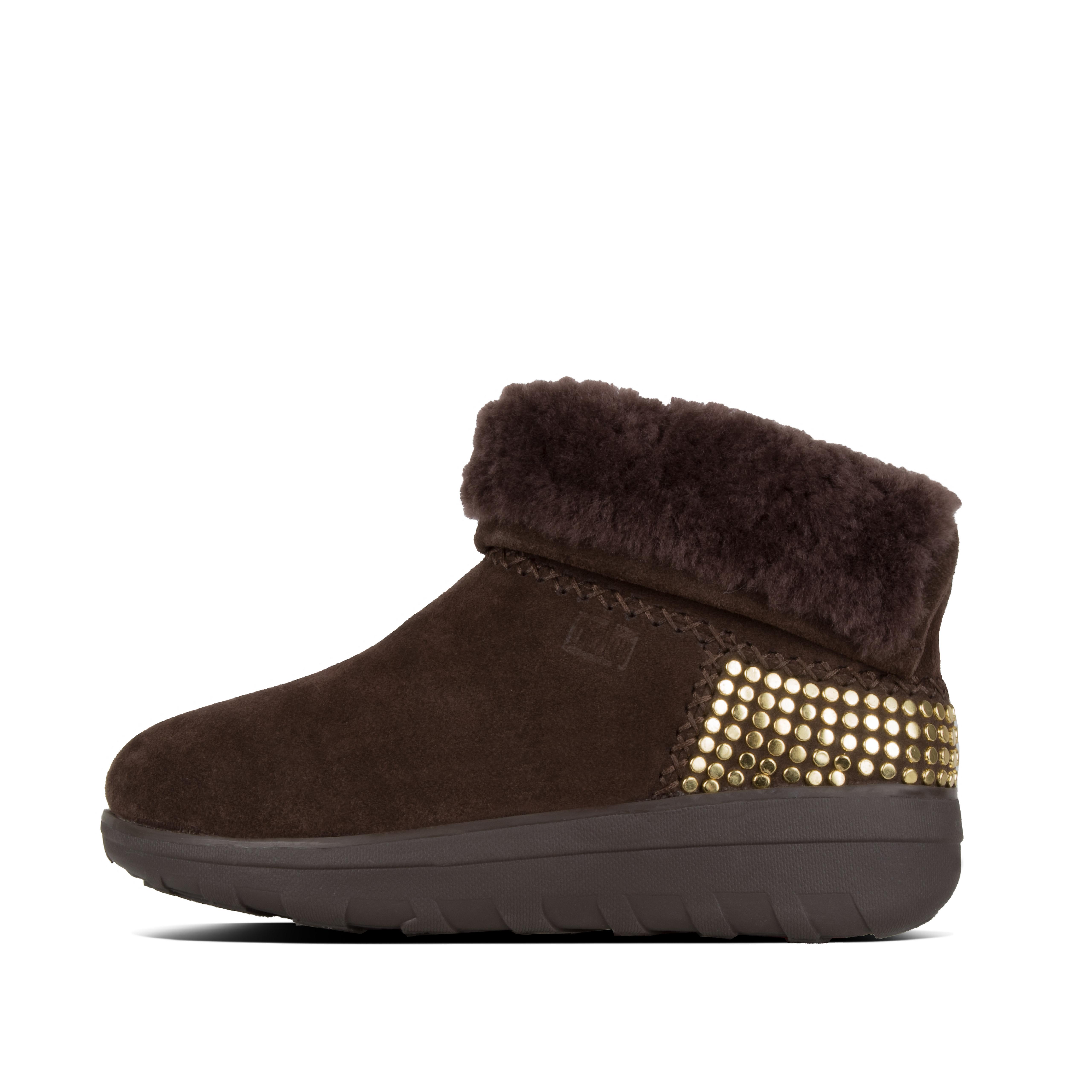 Women s Mukluk Suede Studded Ankle Boots FitFlop CA