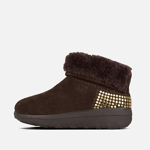 Women s Mukluk Suede Studded Ankle Boots FitFlop CA