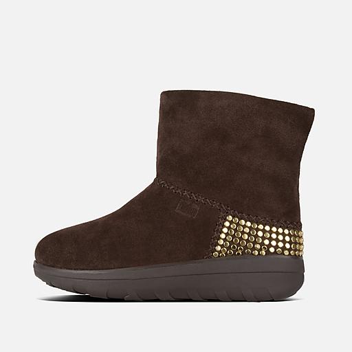 Women s Mukluk Suede Studded Ankle Boots FitFlop CA