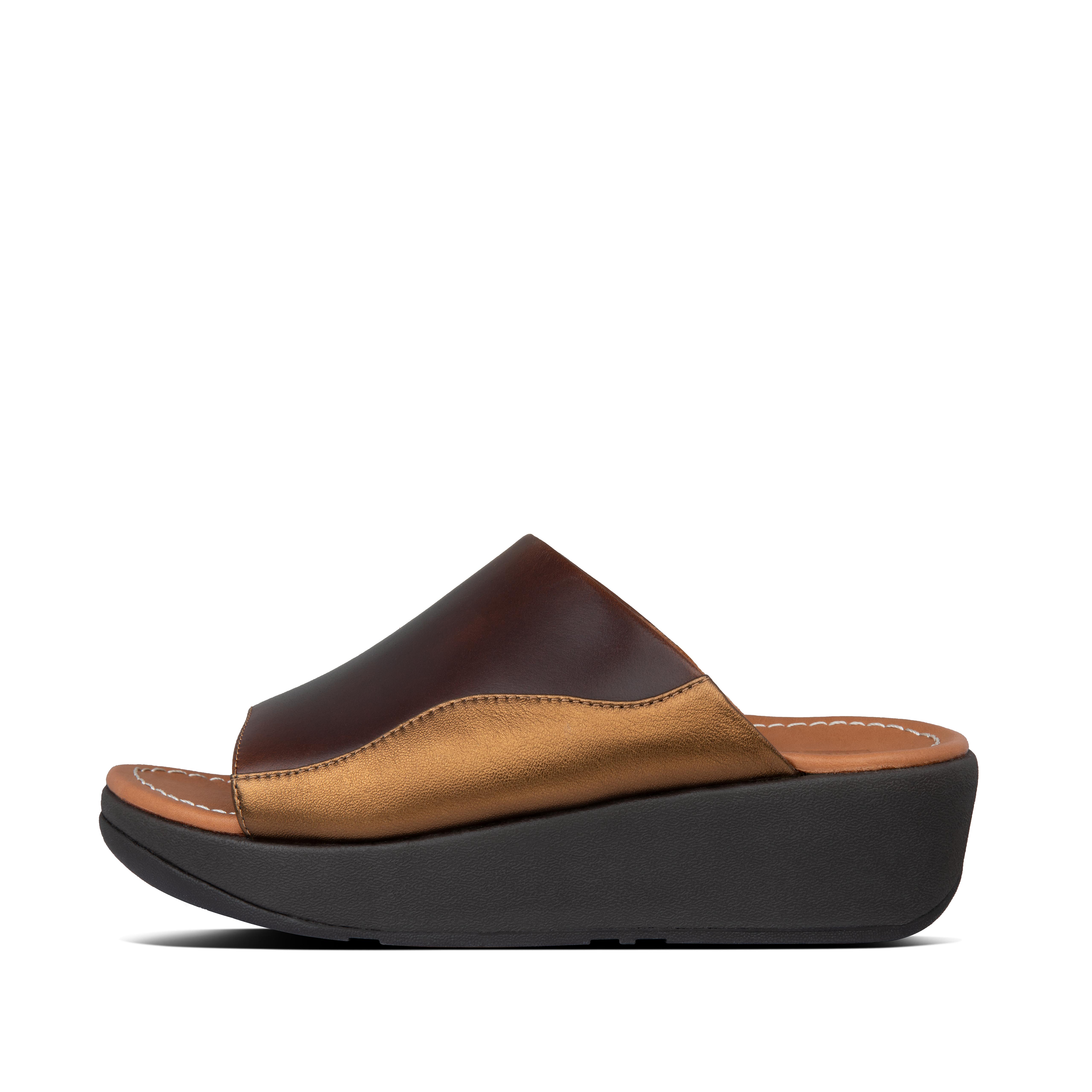 womens leather slides