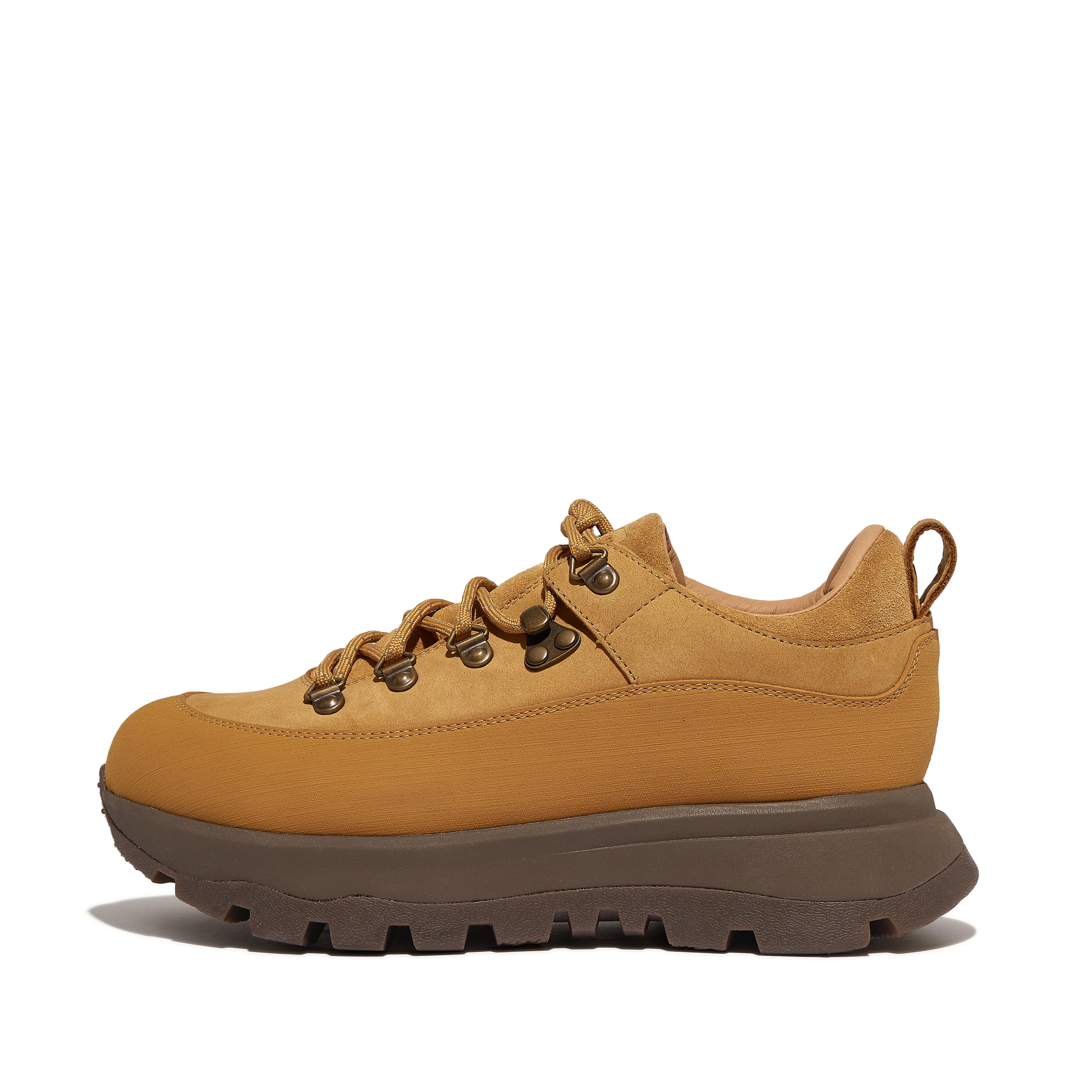 핏플랍 Fitflop Waterproof Nubuck/Suede Walking Sneakers,Perfect Tan