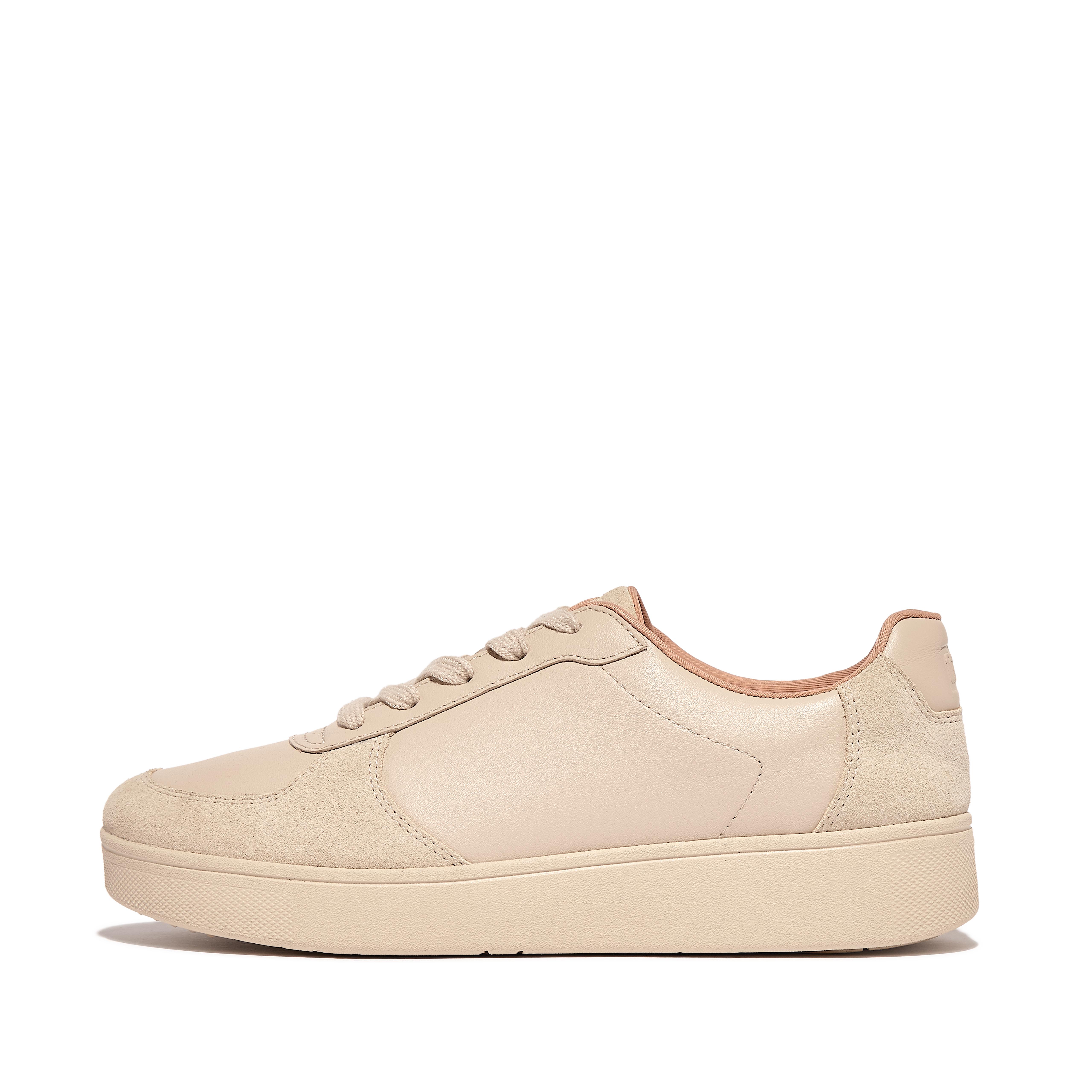 Fitflop Leather/Suede Panel Sneakers,Stone Beige