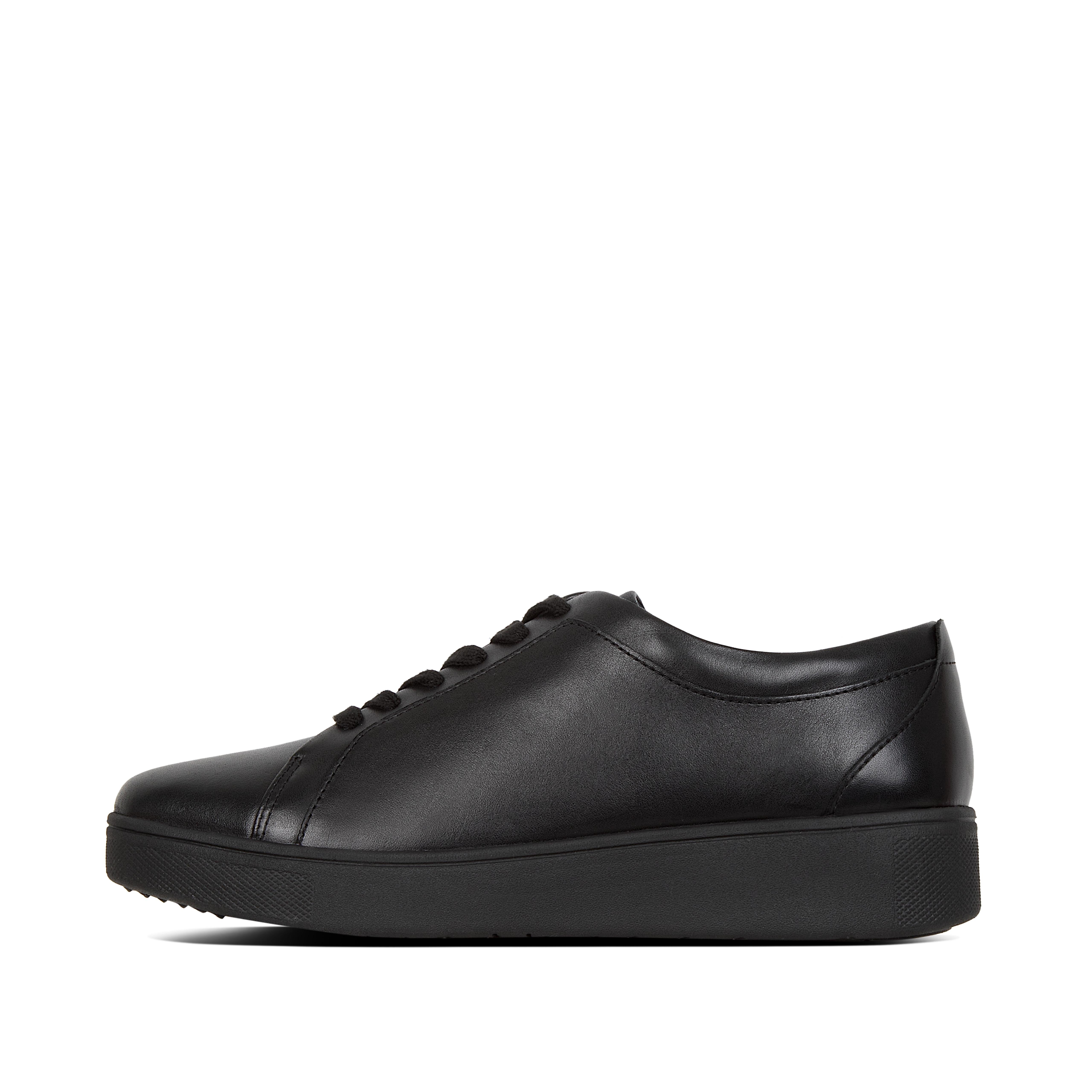 black leather tennis shoes