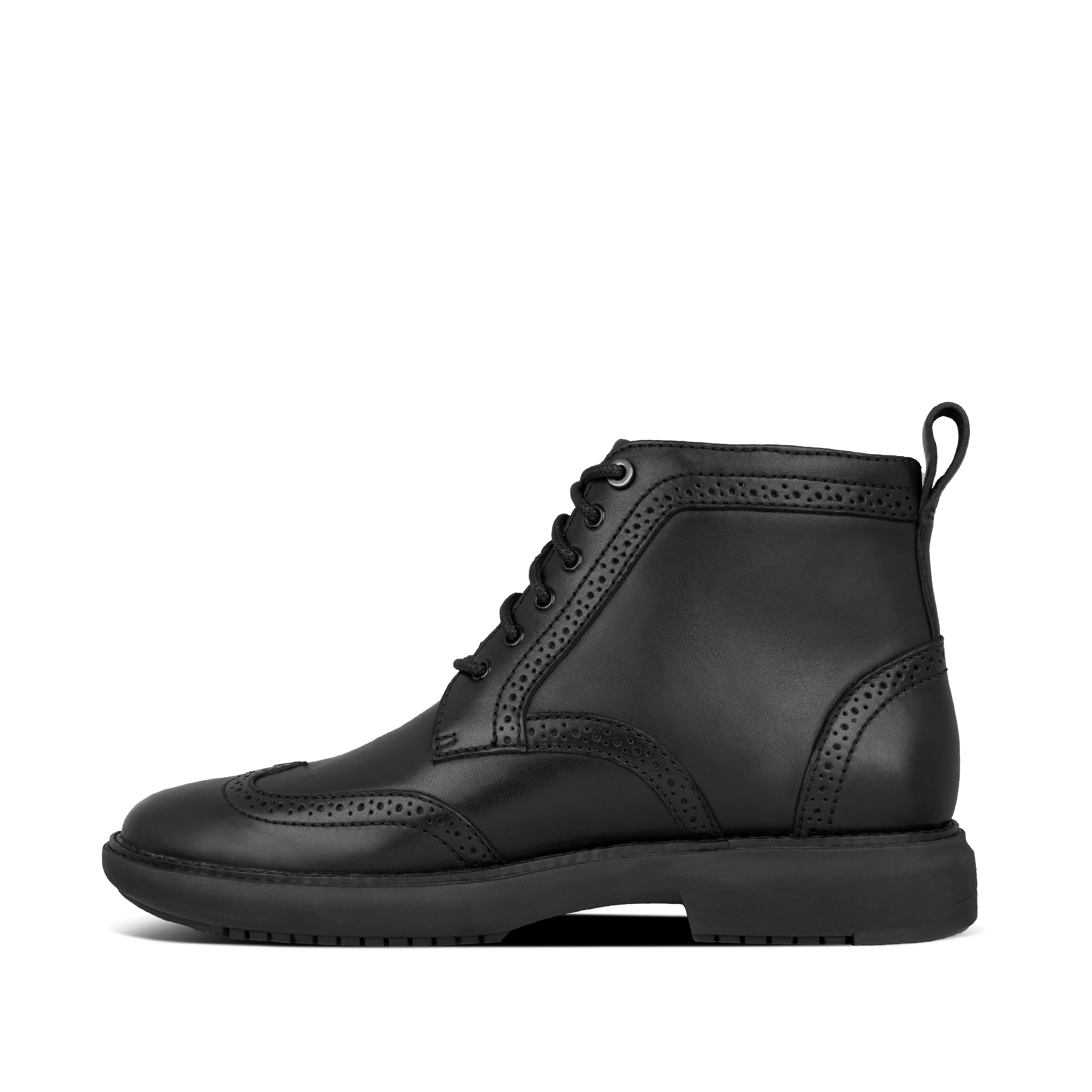 brogue leather boots