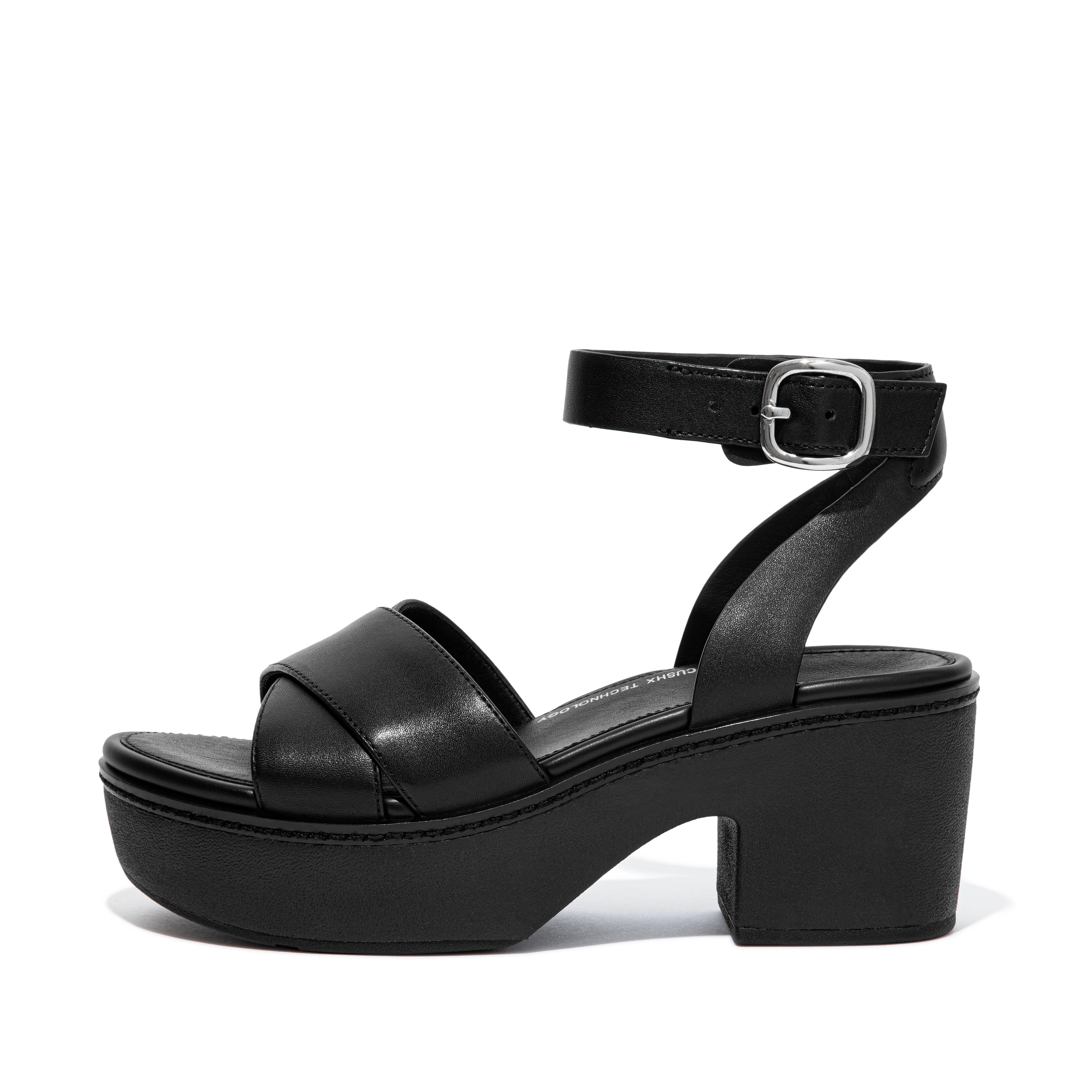 Women's Pilar Leather Ankle Strap Platforms | FitFlop US
