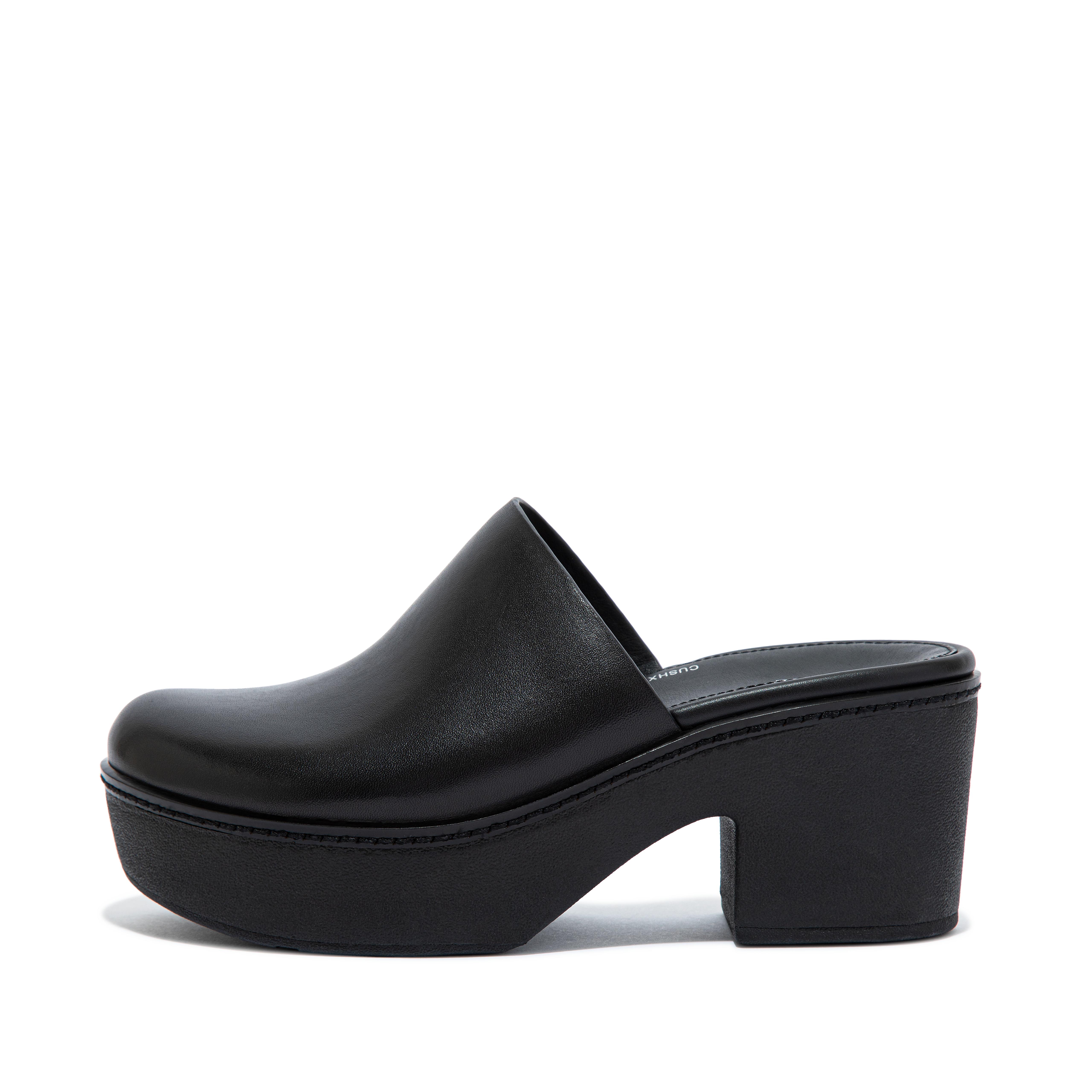 Women's Pilar Leather Platform Mules | FitFlop UK