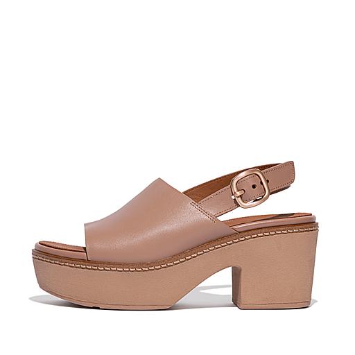 Fitflop Pilar Leather Back-Strap Platform Mule Sandals