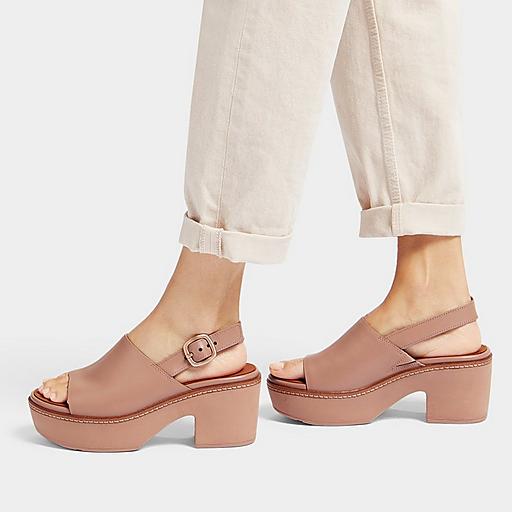 Fitflop Pilar Leather Back-Strap Platform Mule Sandals