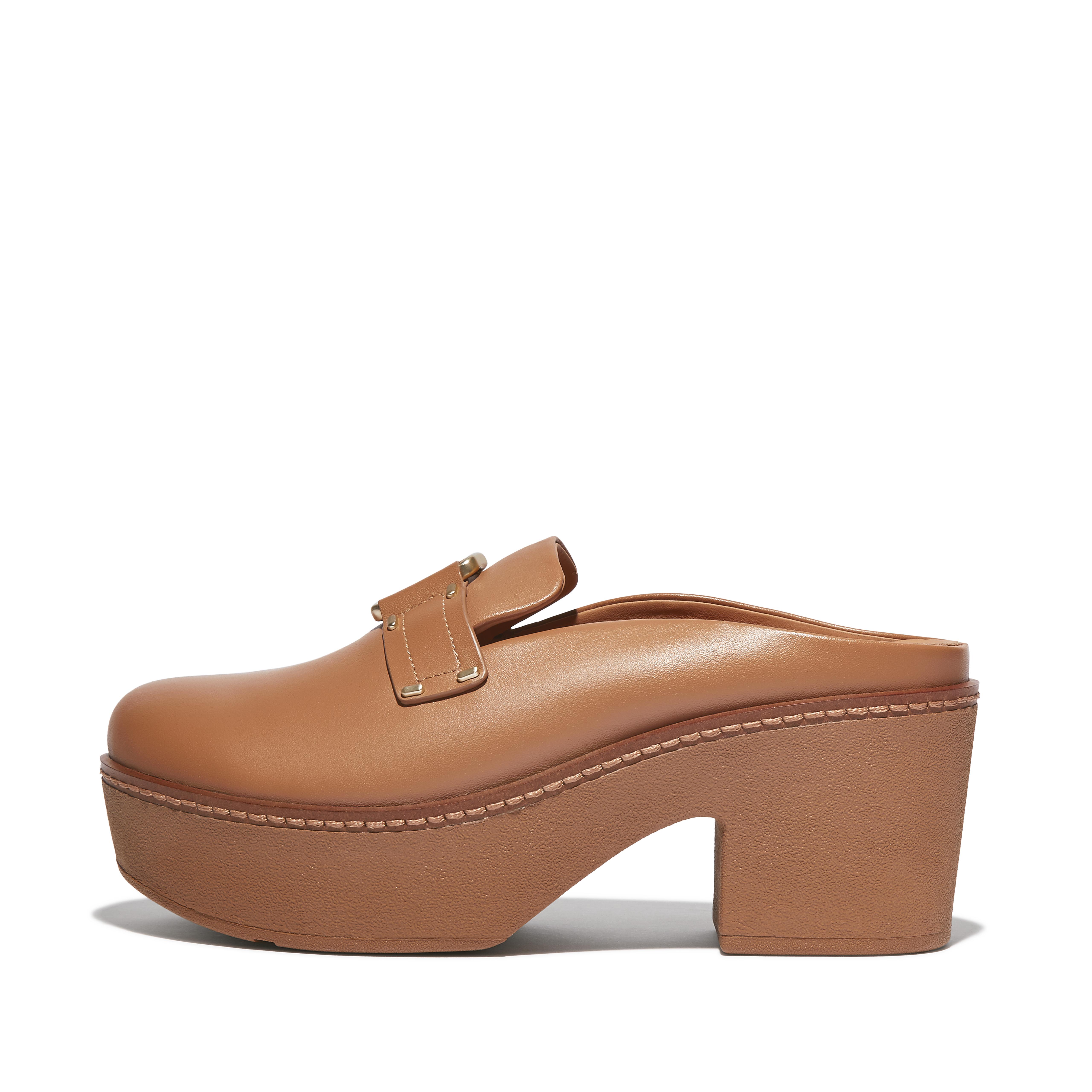 pilar leather mule platforms