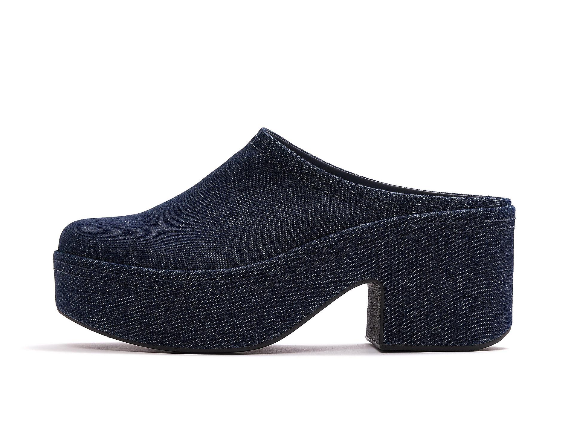 PLATFFORMS Denim Heeled Mules