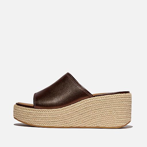 Women's Platfform Espadrille Leather Slides Fitflop EU