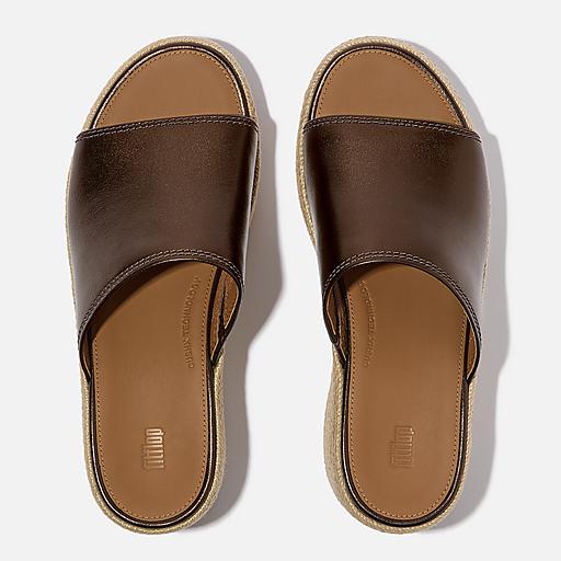 Women's Platfform Espadrille Leather Slides | FitFlop US