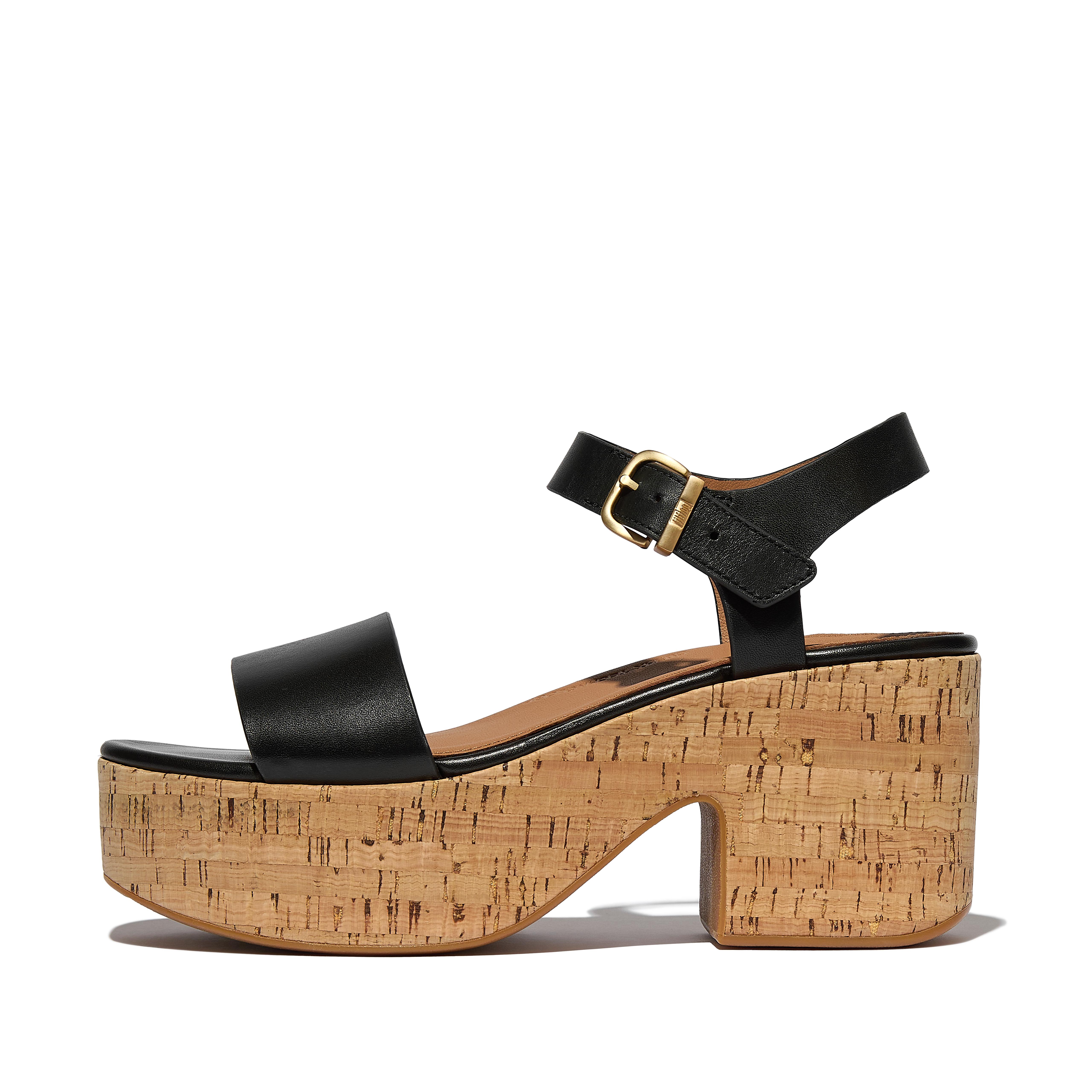 Women's Platfform Leather Back-Strap-Sandals FitFlop US