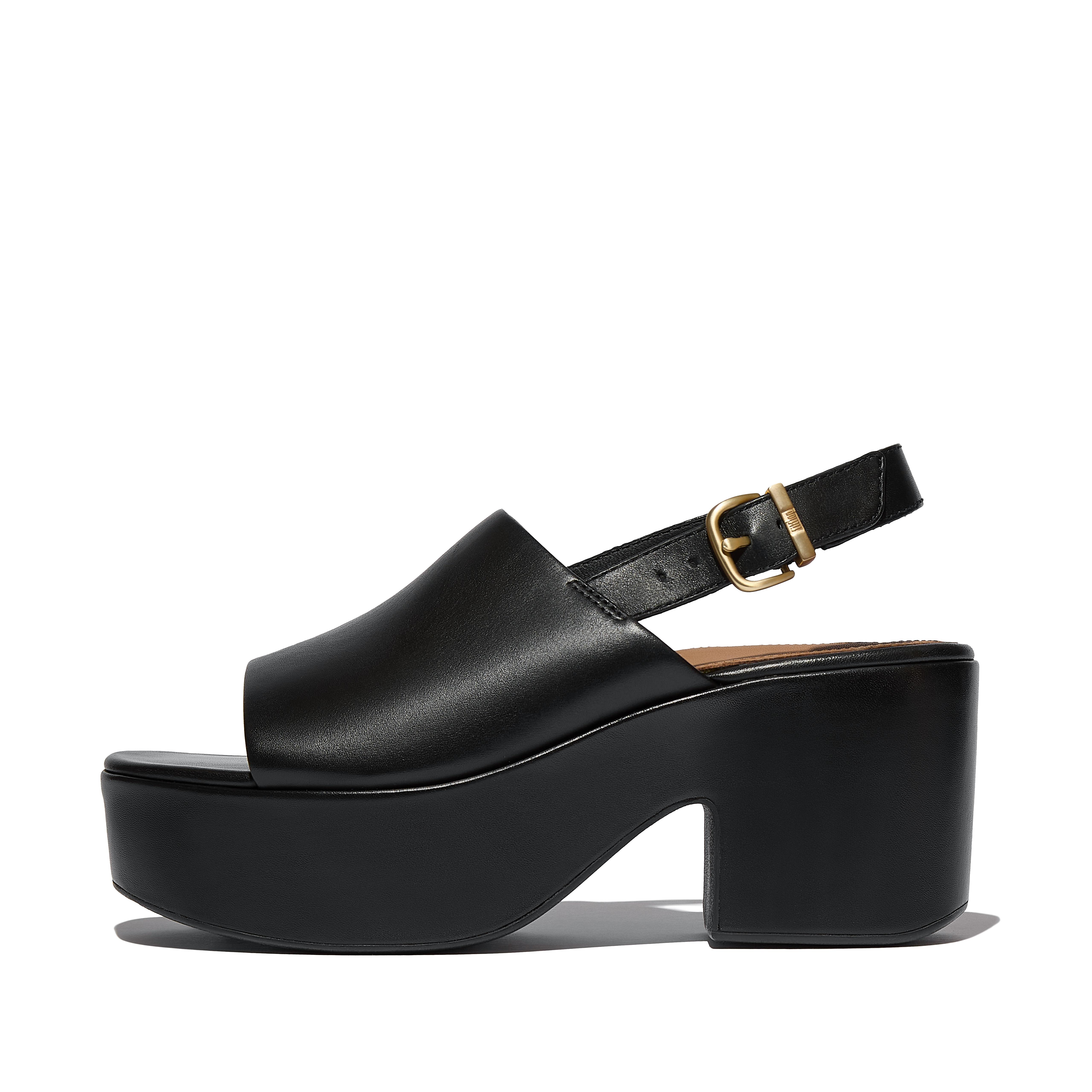 Women PLATFFORMS Leather Heeled Back-Strap Sandals