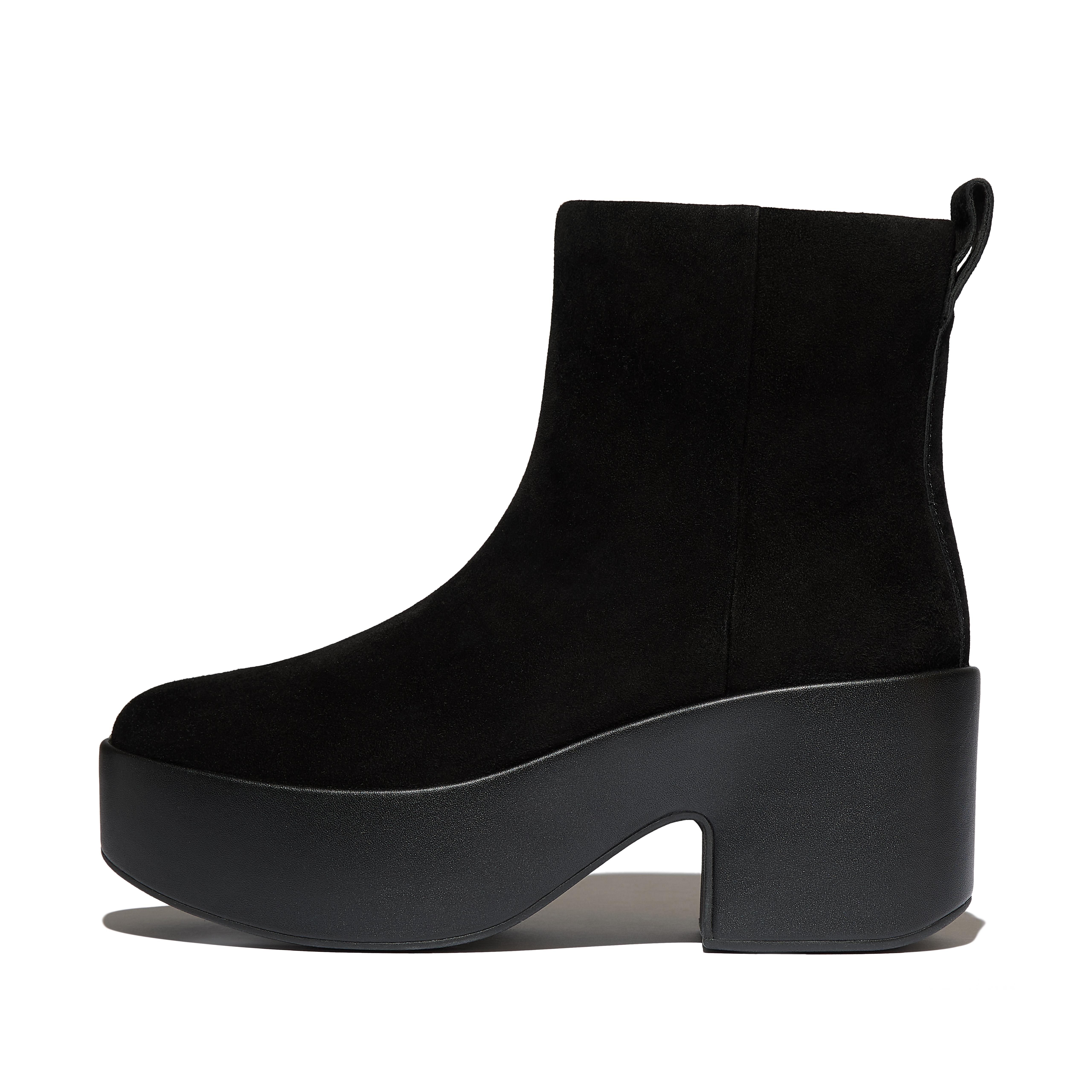 Fit Flop  Platfforms  Heeled Ankle Boots Black Suede in Women's size 7