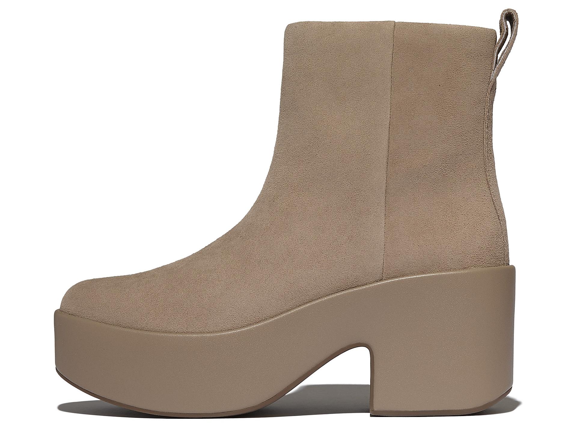 PLATFFORMS Suede Heeled Ankle Boots