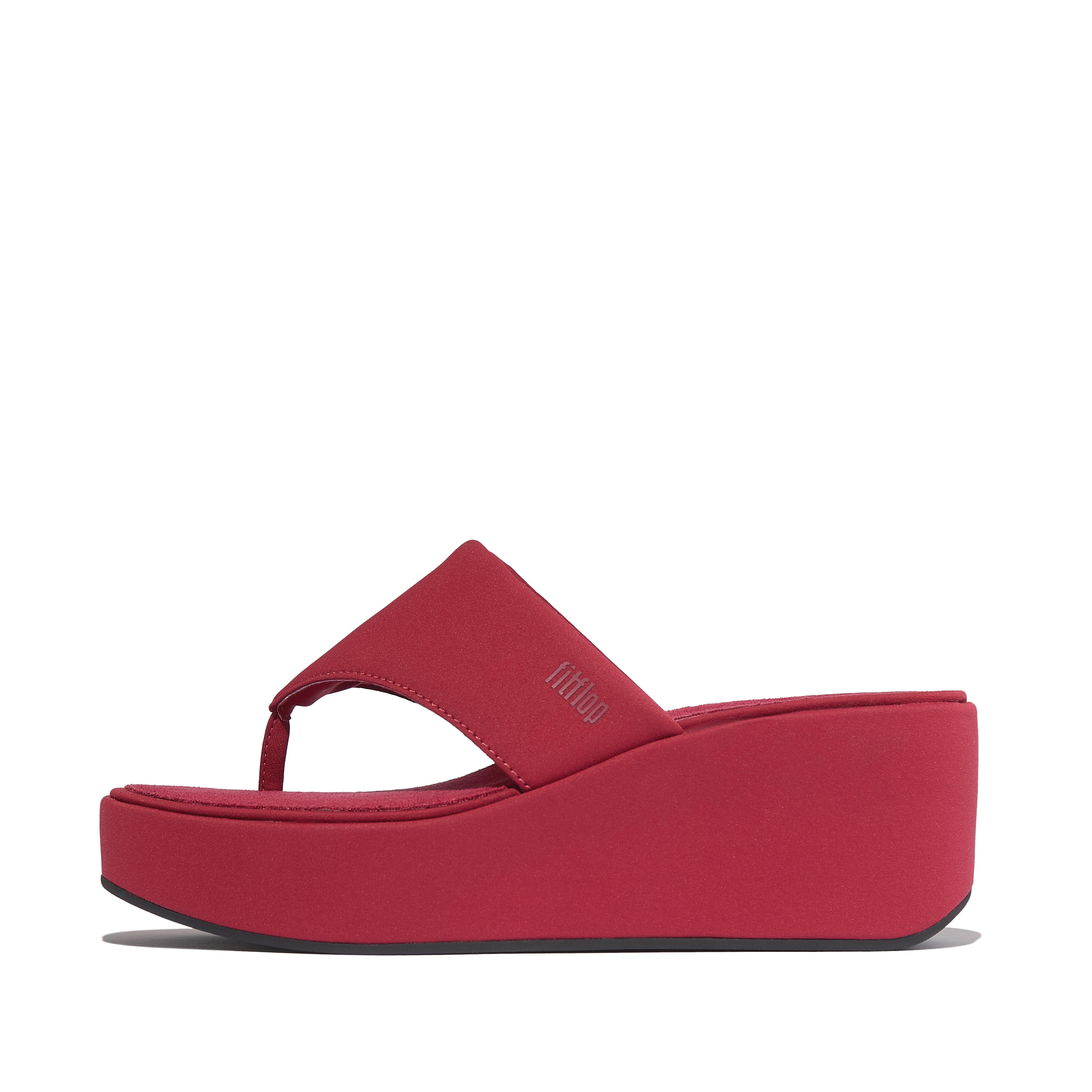 Fit Flop  Platfforms Wedge Toe-Post Sandals Berry Fabric in Women's size 6.5