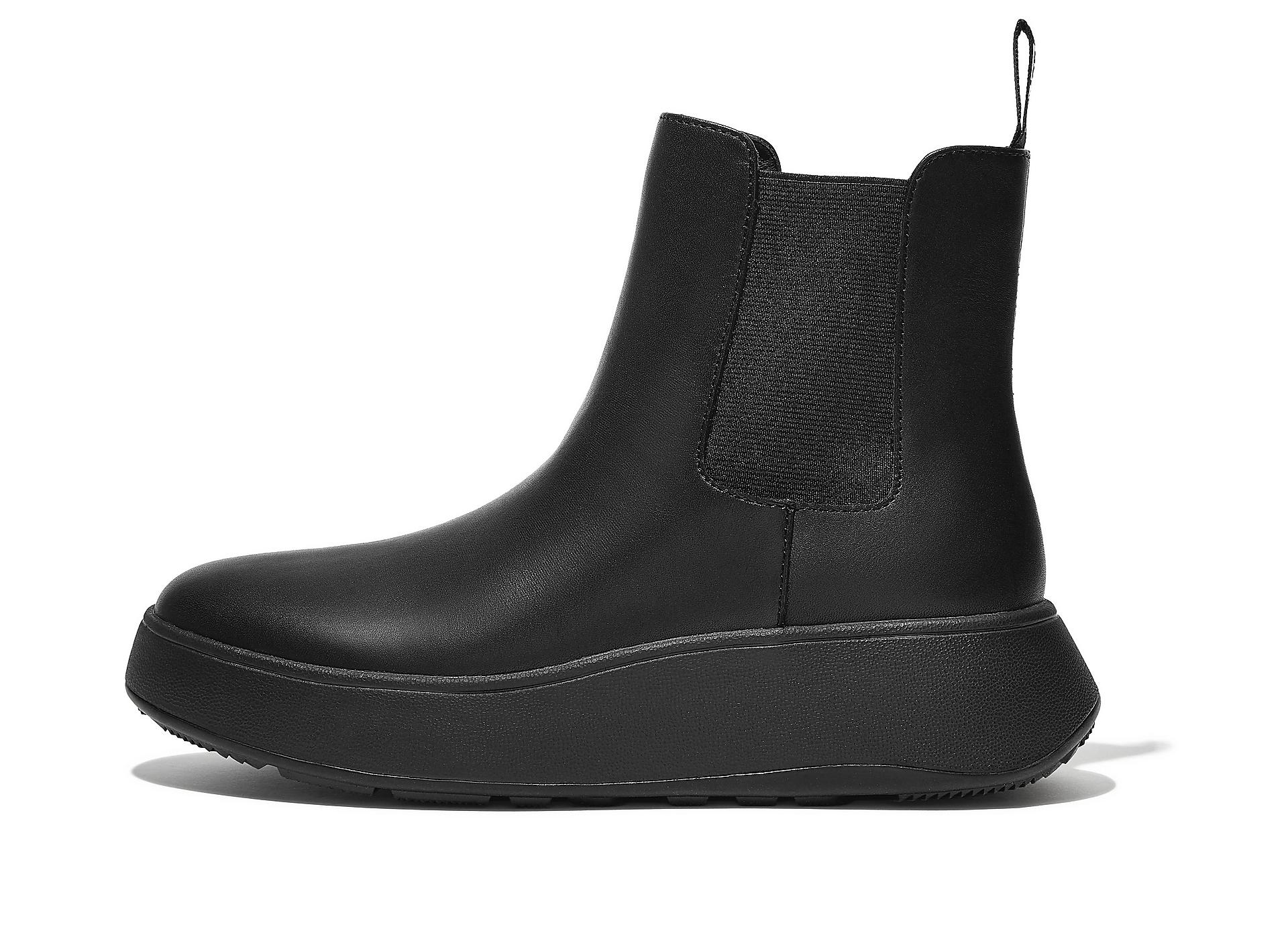 F-MODE Leather Flatform Chelsea Boots