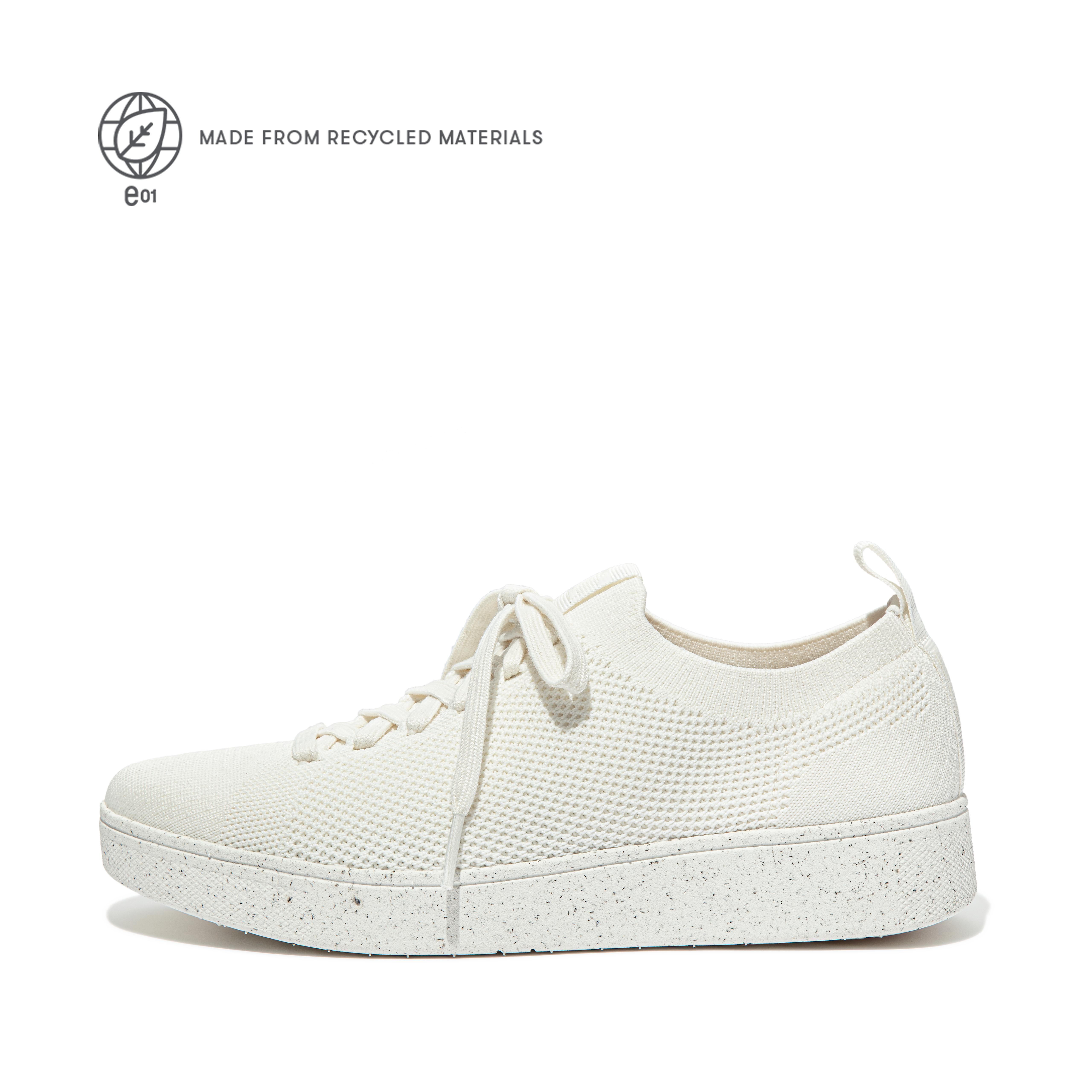 FitFlop RALLY e01 Multi-Knit Sneakers Nylon-Mix Knit, Outlet, Cream, Size: US 7