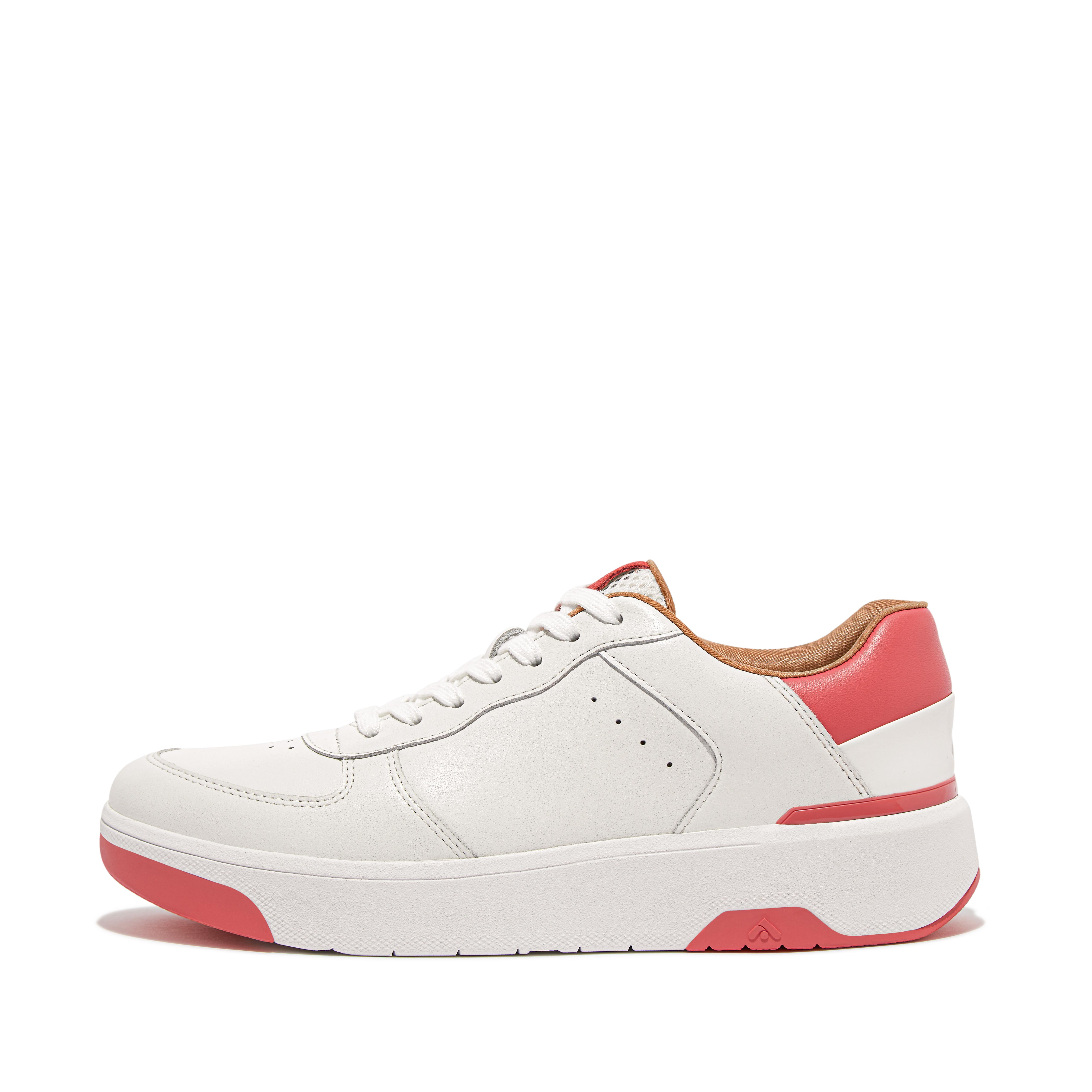 Fitflop Leather Sneakers,urban-white/rosy-coral