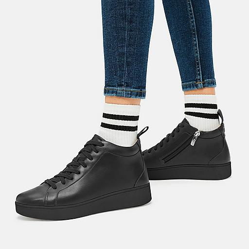 Leather high top trainers womens on sale