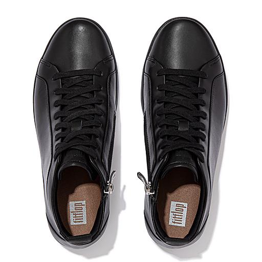 Fitflop black leather trainers hot sale